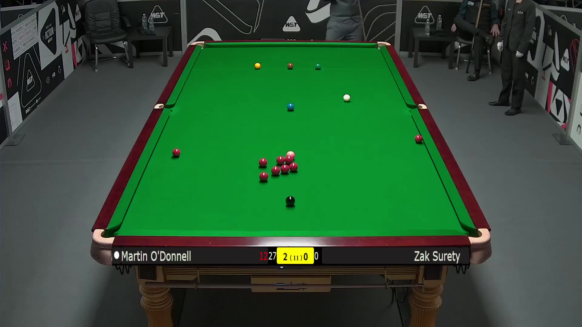 马丁·奥唐奈VS扎克·苏尔蒂 2025斯诺克英国锦标赛资格赛 第三局