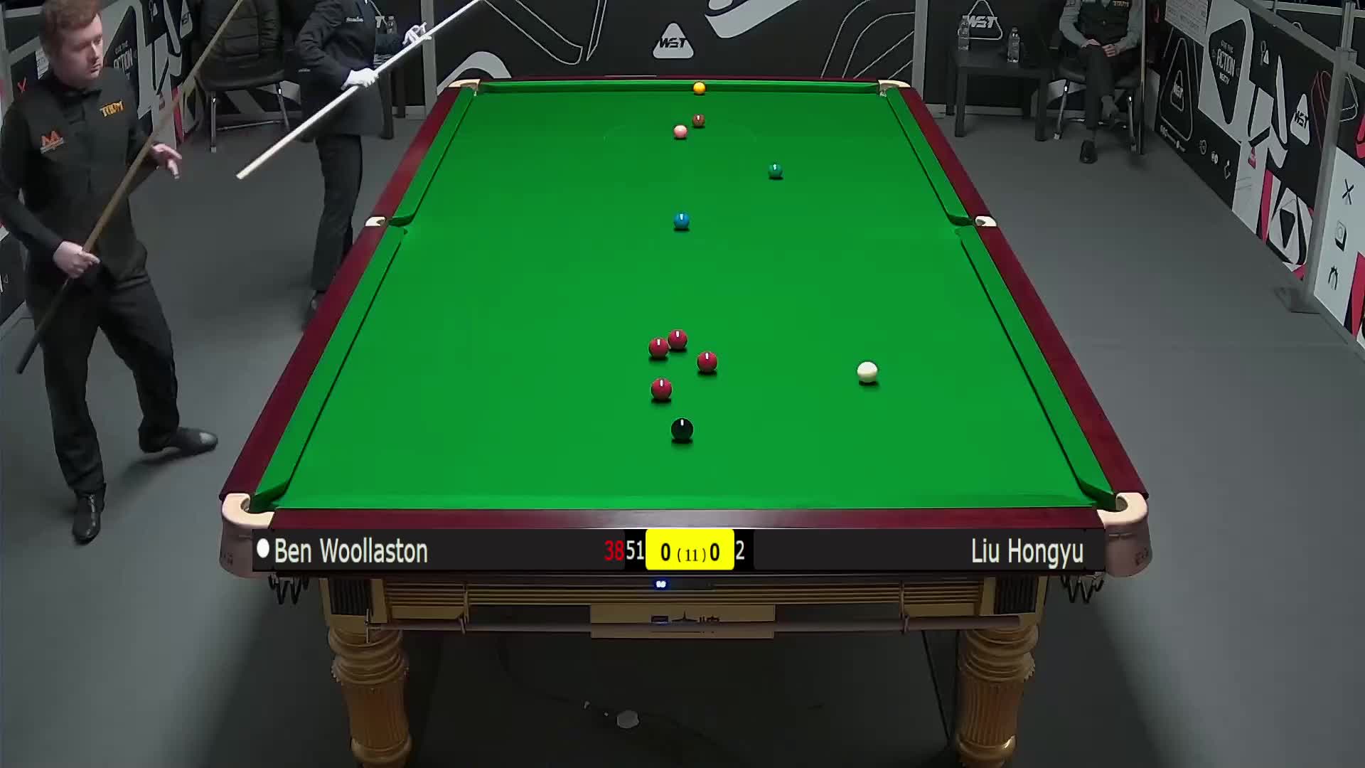 本·沃拉斯顿VS刘宏宇 2025斯诺克英国锦标赛资格赛 第三局