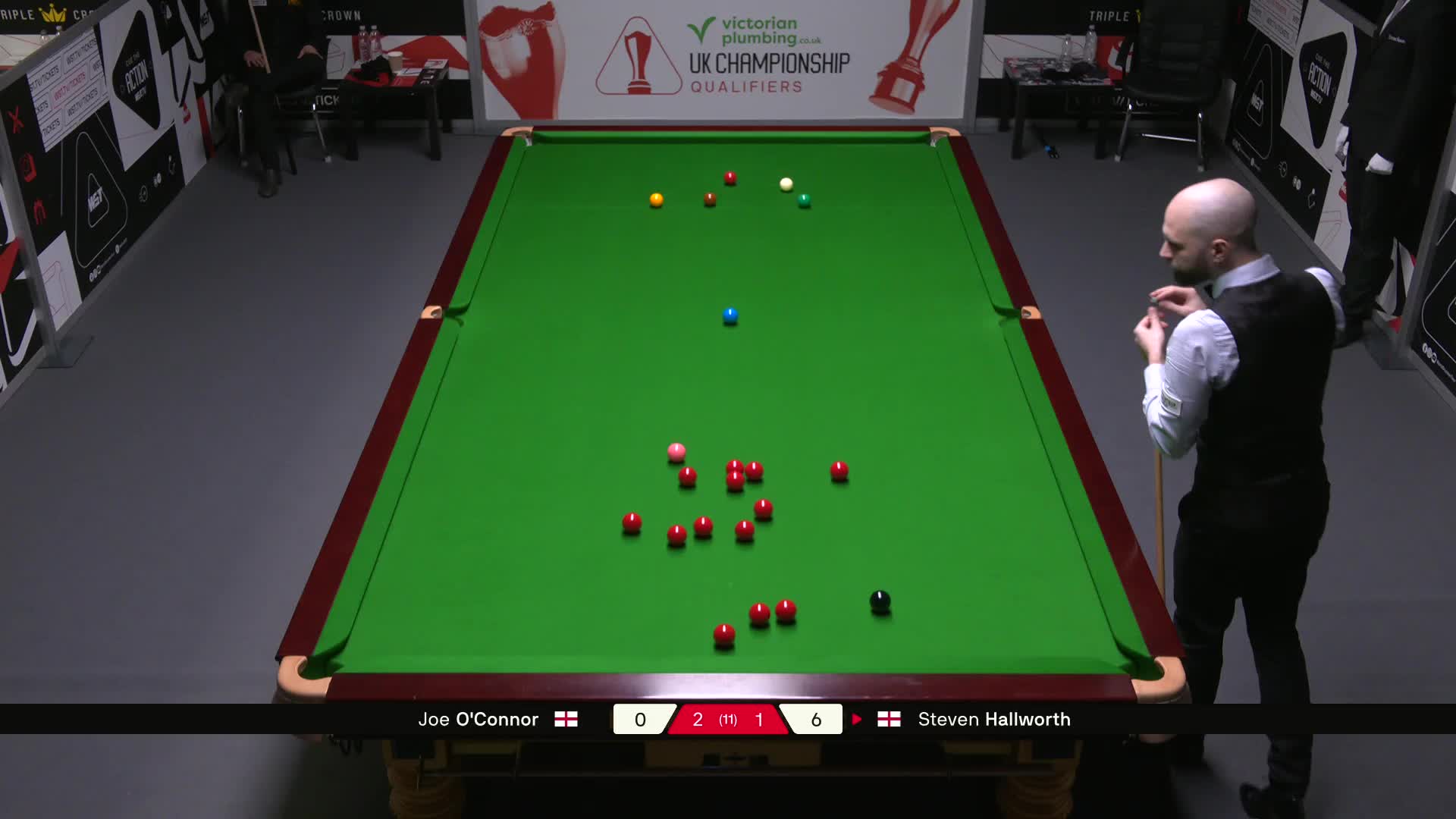 乔·奥康纳VS史蒂文·霍尔沃斯 2025斯诺克英国锦标赛资格赛 第四局