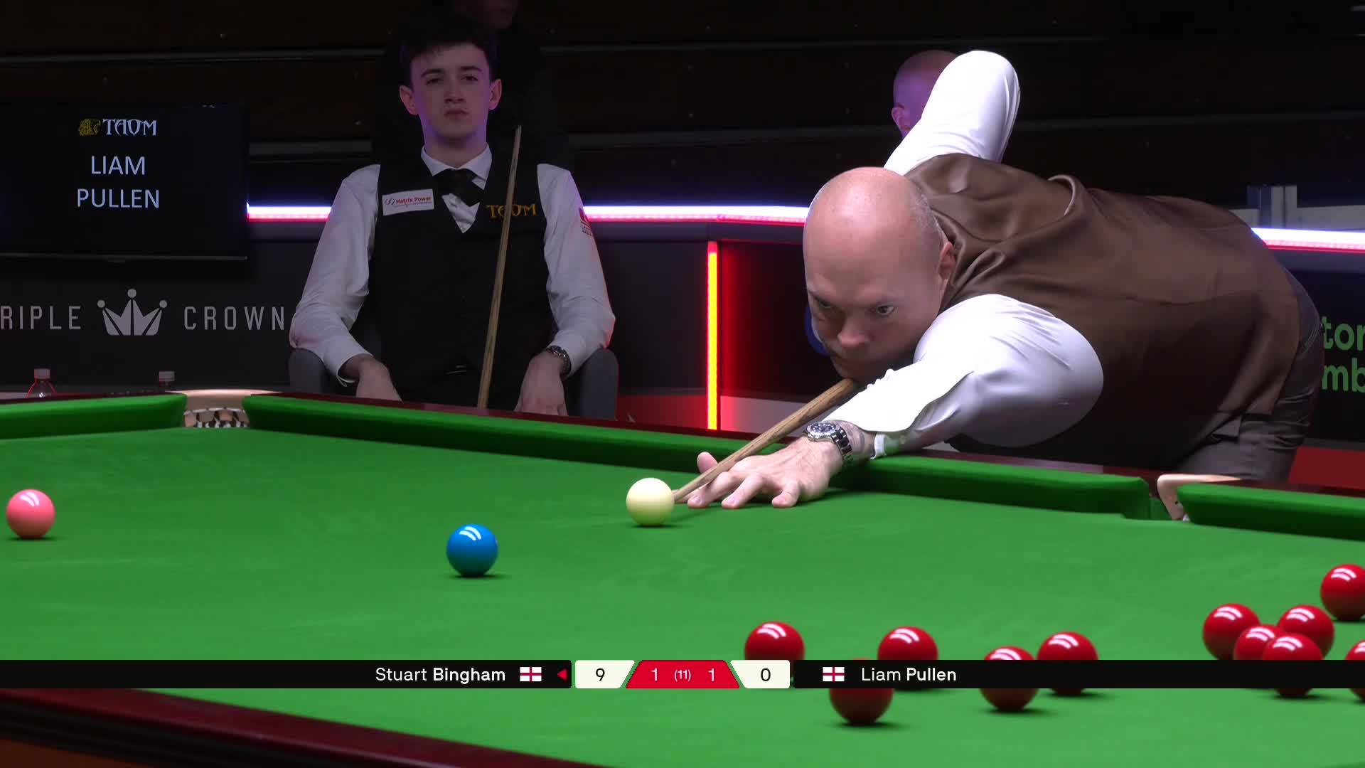 斯图尔特·宾汉姆VS利亚姆·普伦 2025斯诺克英国锦标赛资格赛 第三局