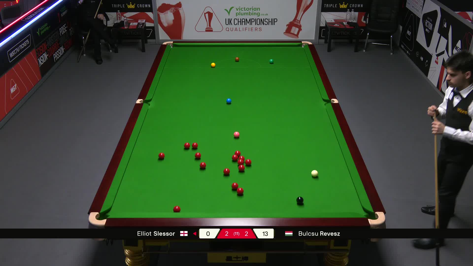 艾利奥特·斯莱瑟VS布尔丘·雷韦兹 2025斯诺克英国锦标赛资格赛 第五局