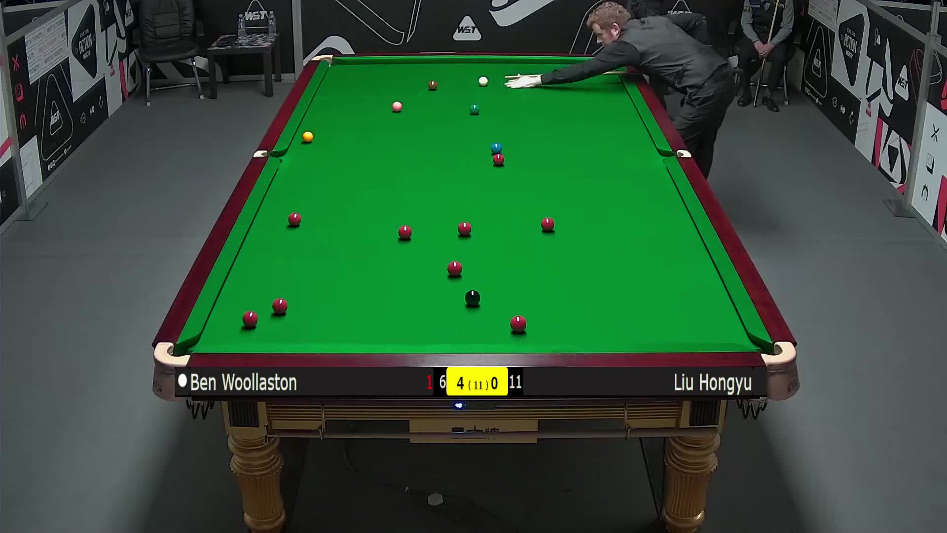 本·沃拉斯顿VS刘宏宇 2025斯诺克英国锦标赛资格赛 第五局