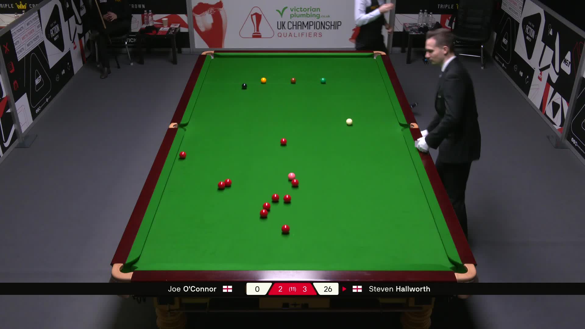 乔·奥康纳VS史蒂文·霍尔沃斯 2025斯诺克英国锦标赛资格赛 第六局