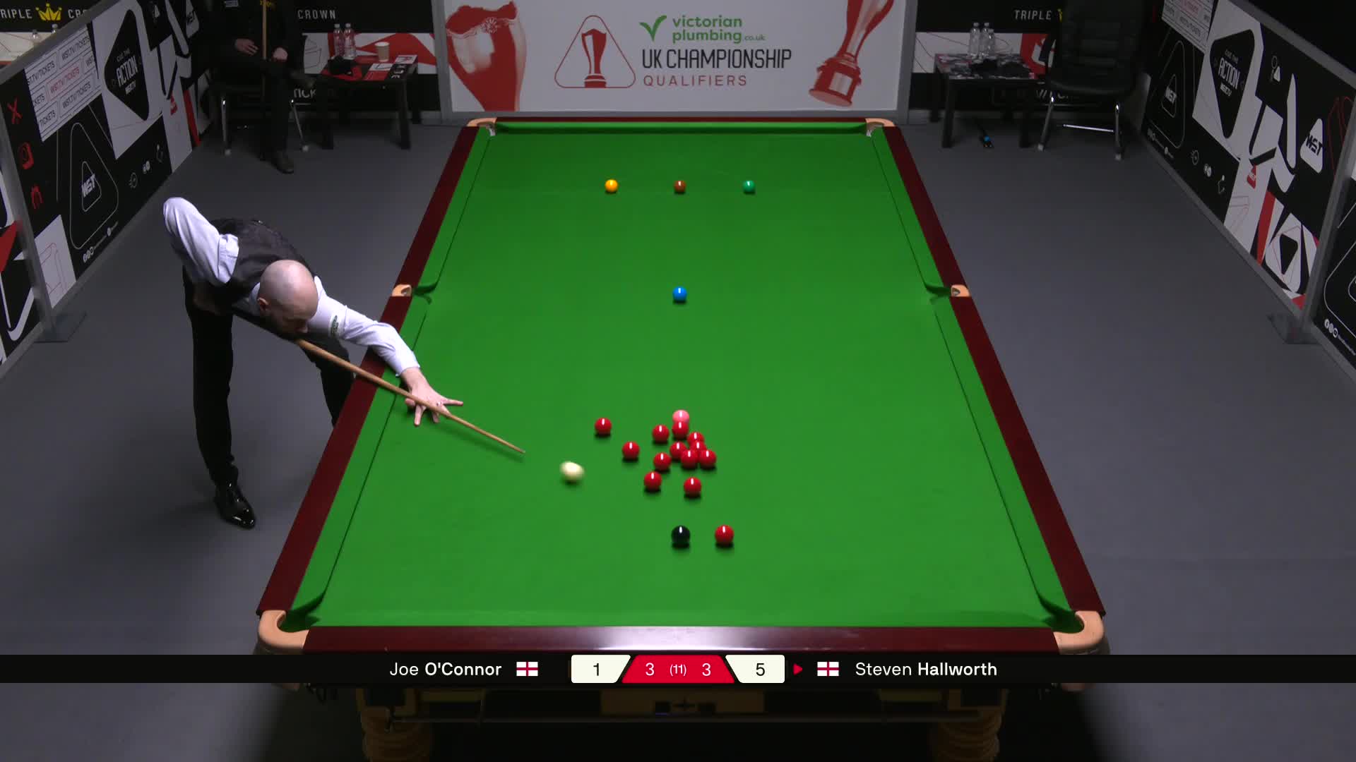 乔·奥康纳VS史蒂文·霍尔沃斯 2025斯诺克英国锦标赛资格赛 第七局
