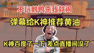 水晶哥：你們這些彈幕啊，差點(diǎn)讓老子直播間爆了。彈幕給K神推薦黃油，K神百度了一下 差點(diǎn)直播間沒了
