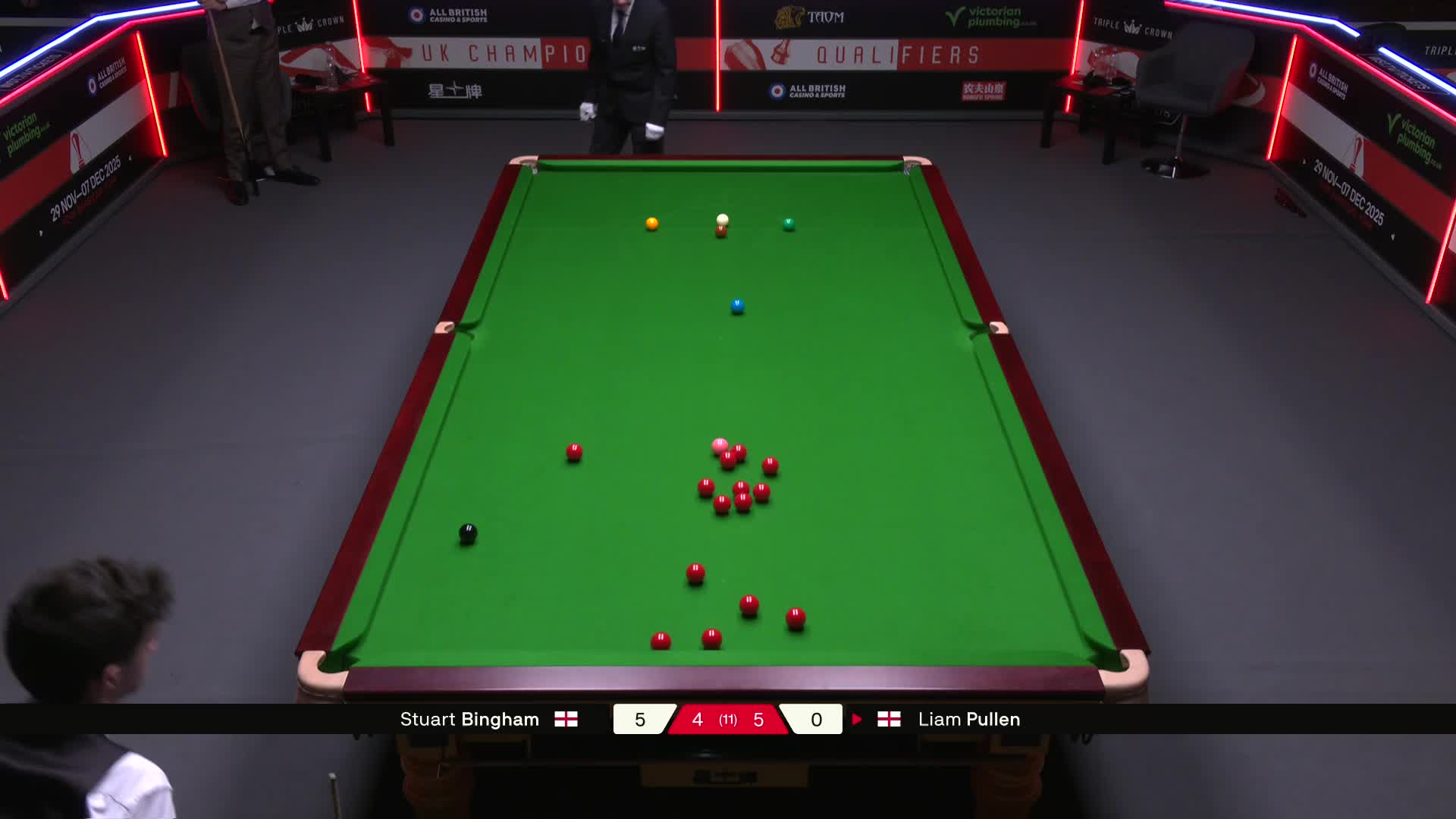 斯图尔特·宾汉姆VS利亚姆·普伦 2025斯诺克英国锦标赛资格赛 第十局