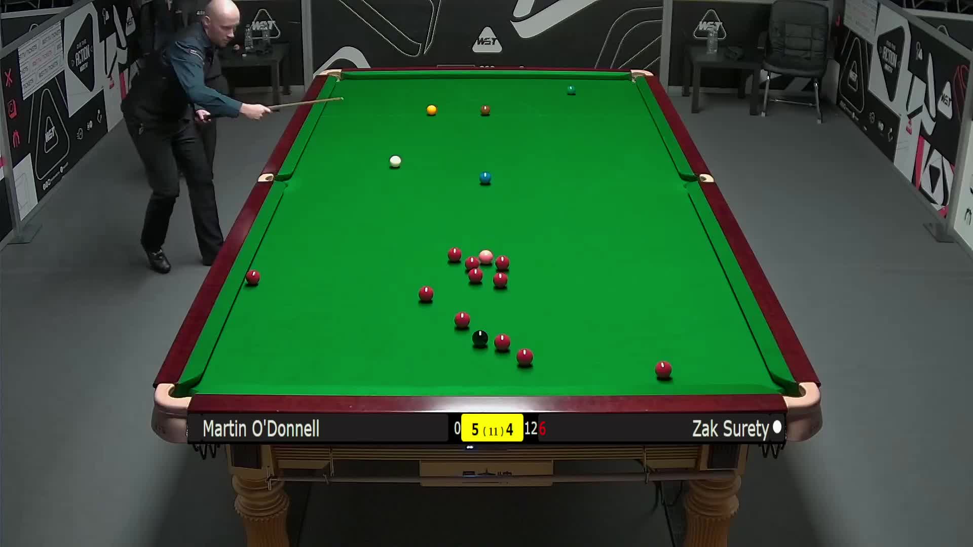 马丁·奥唐奈VS扎克·苏尔蒂 2025斯诺克英国锦标赛资格赛 第十局