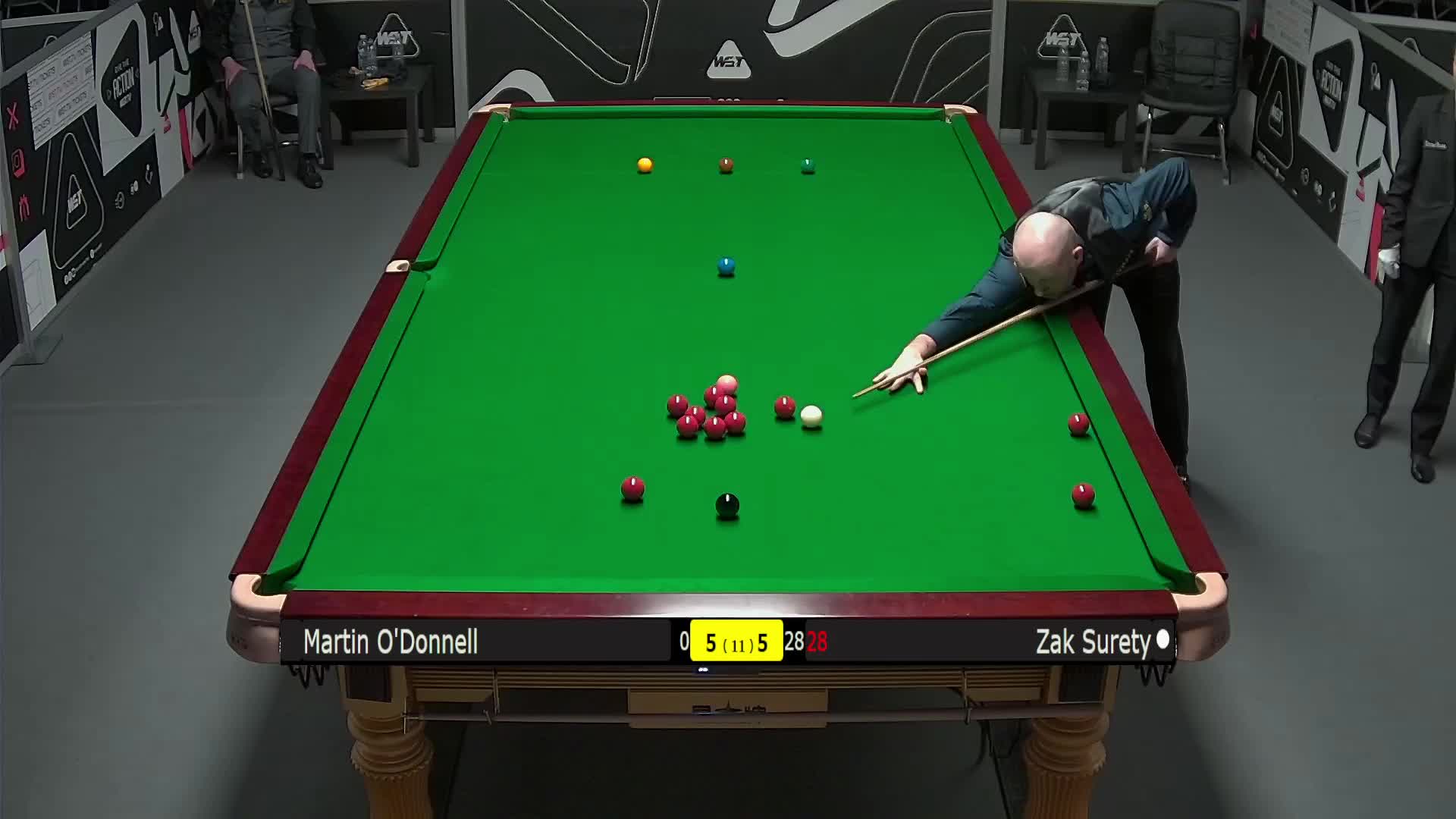 马丁·奥唐奈VS扎克·苏尔蒂 2025斯诺克英国锦标赛资格赛 第十一局