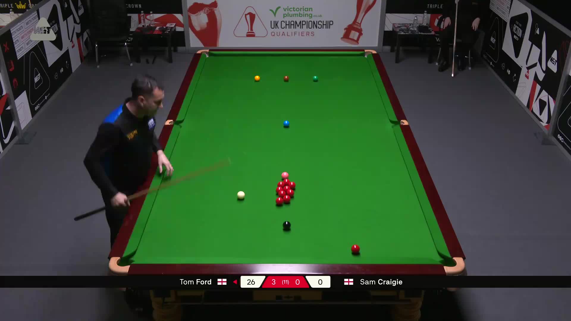 汤姆·福德VS山姆·克雷吉 2025斯诺克英国锦标赛资格赛 第四局
