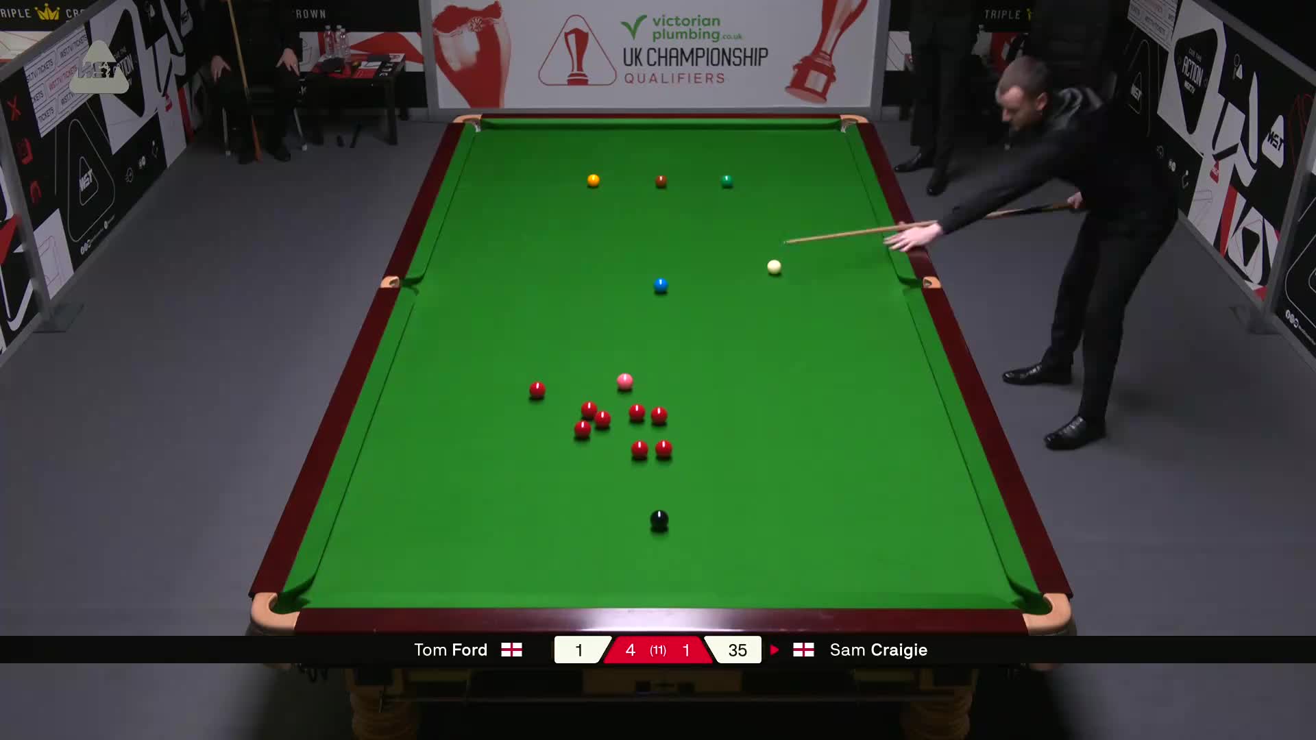 汤姆·福德VS山姆·克雷吉 2025斯诺克英国锦标赛资格赛 第六局