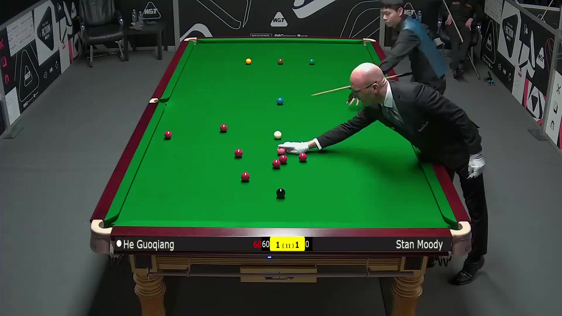 贺国强VS斯坦·穆迪 2025斯诺克英国锦标赛资格赛 第三 局