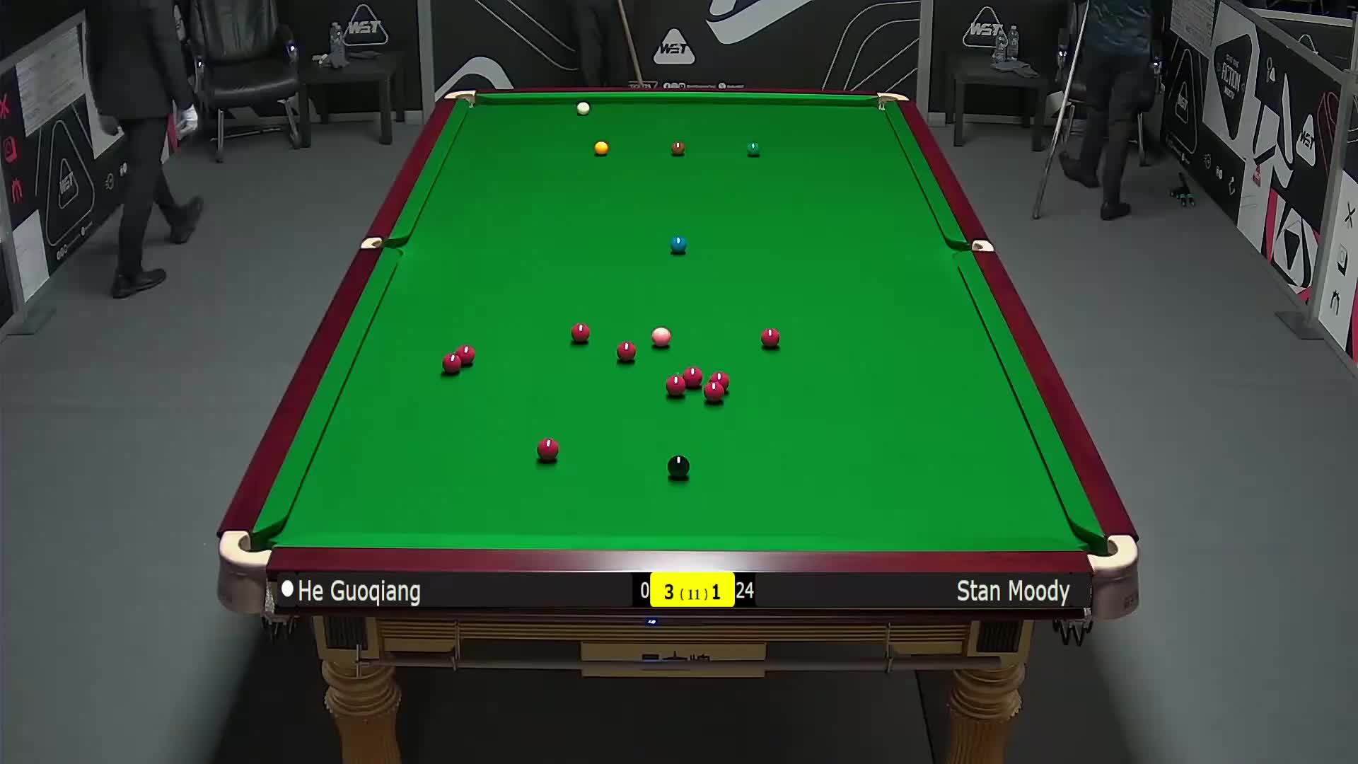 贺国强VS斯坦·穆迪 2025斯诺克英国锦标赛资格赛 第五局