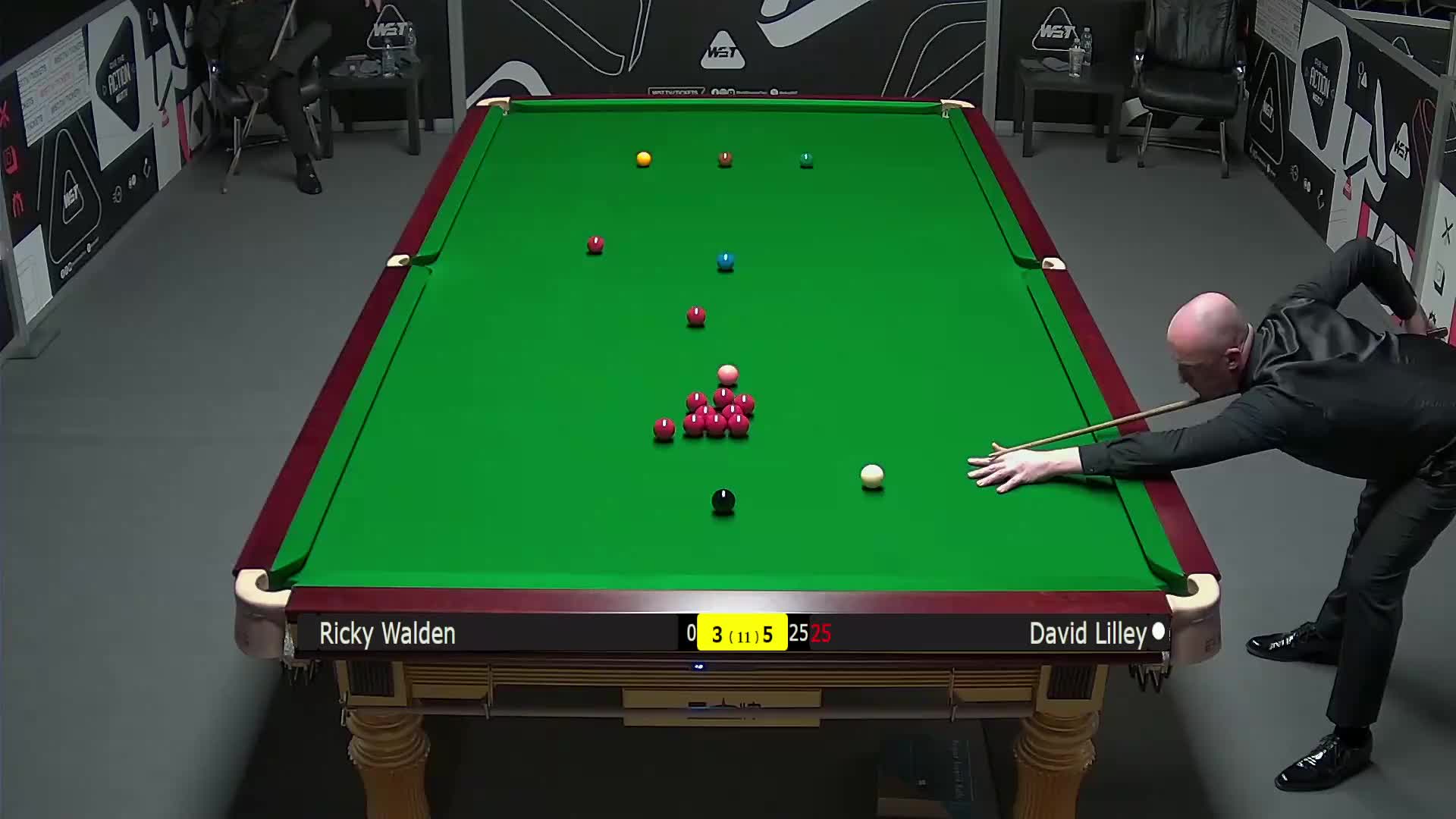 里奇·沃顿VS大卫·利利 2025斯诺克英国锦标赛资格赛 第九局