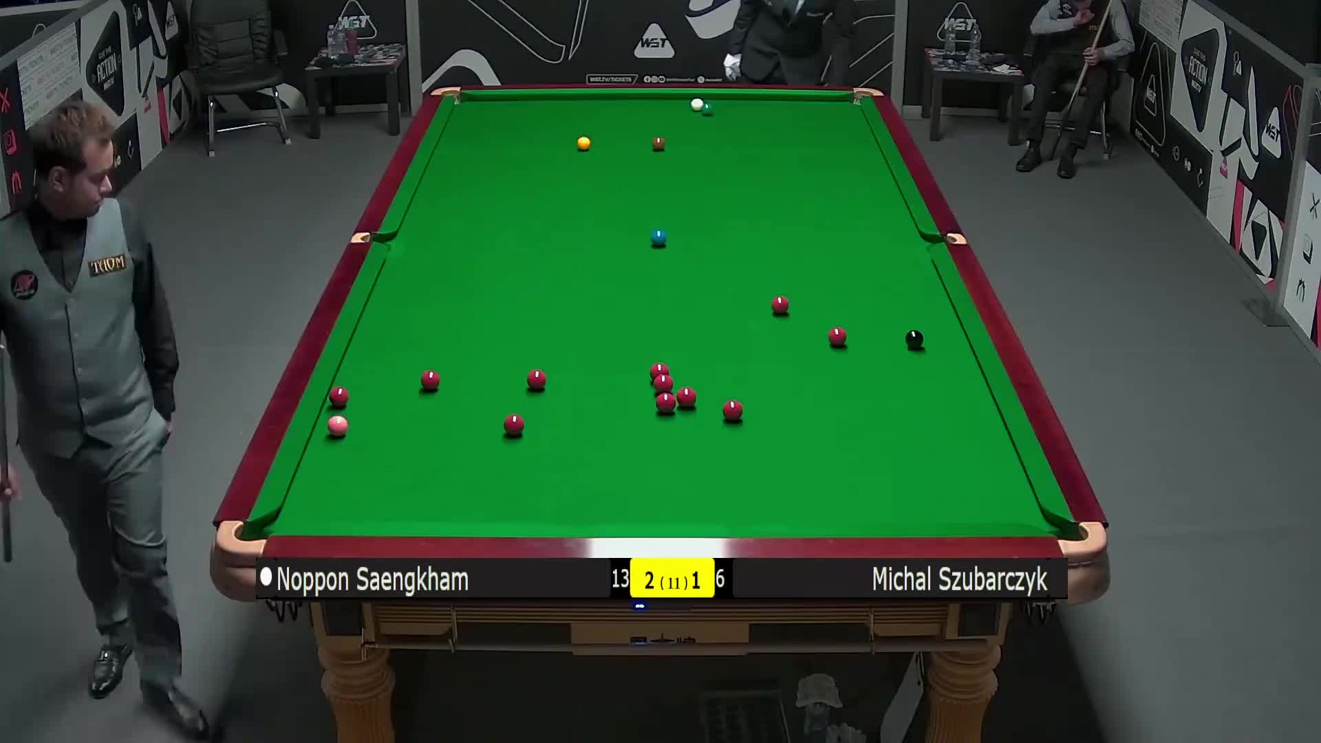 诺鹏·桑坎姆VS米哈乌·苏巴尔奇克 2025斯诺克英国锦标赛资格赛 第四局