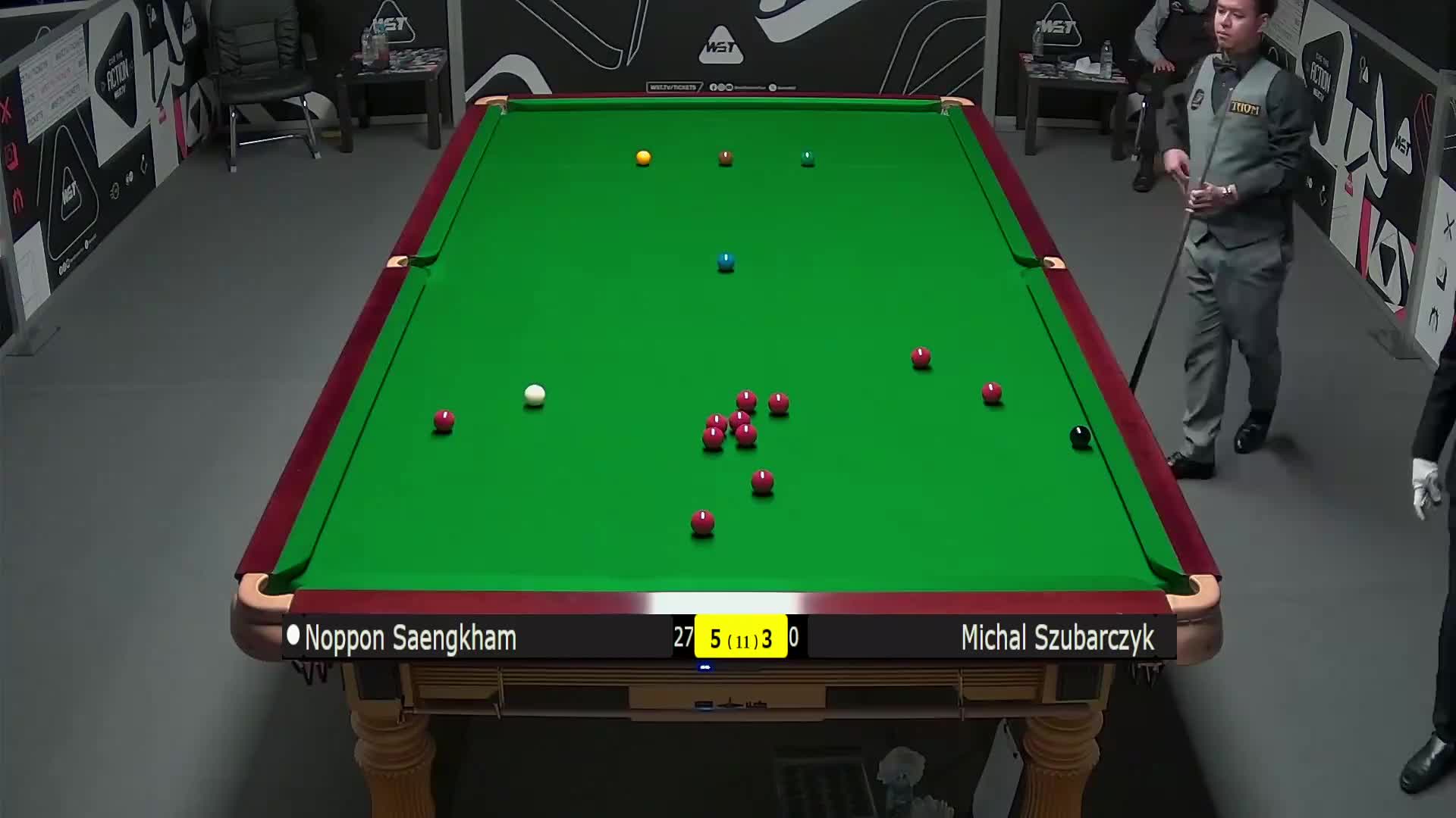 诺鹏·桑坎姆VS米哈乌·苏巴尔奇克 2025斯诺克英国锦标赛资格赛 第九局
