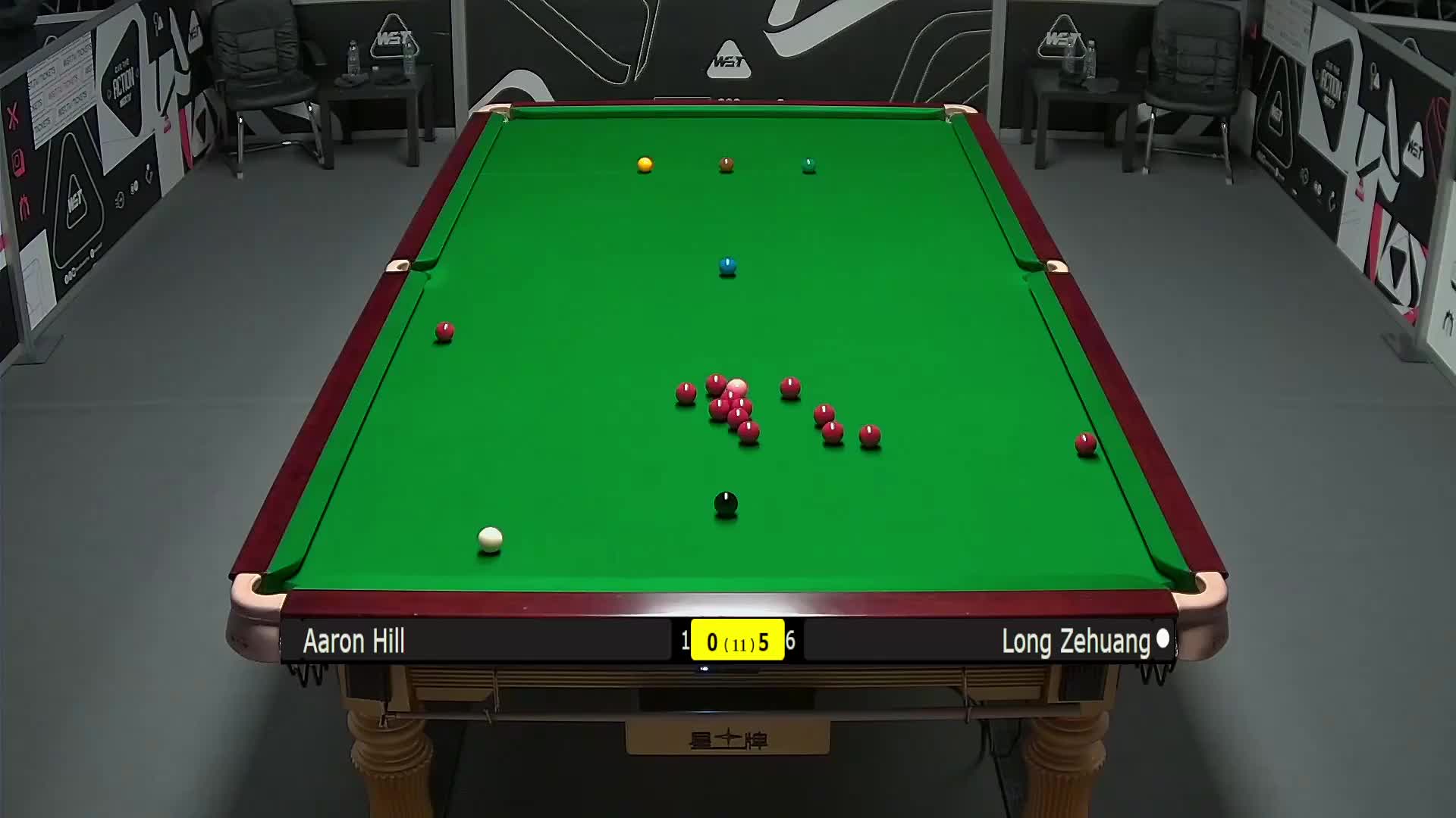 亚伦·希尔VS龙泽煌 2025斯诺克英国锦标赛资格赛 第六局