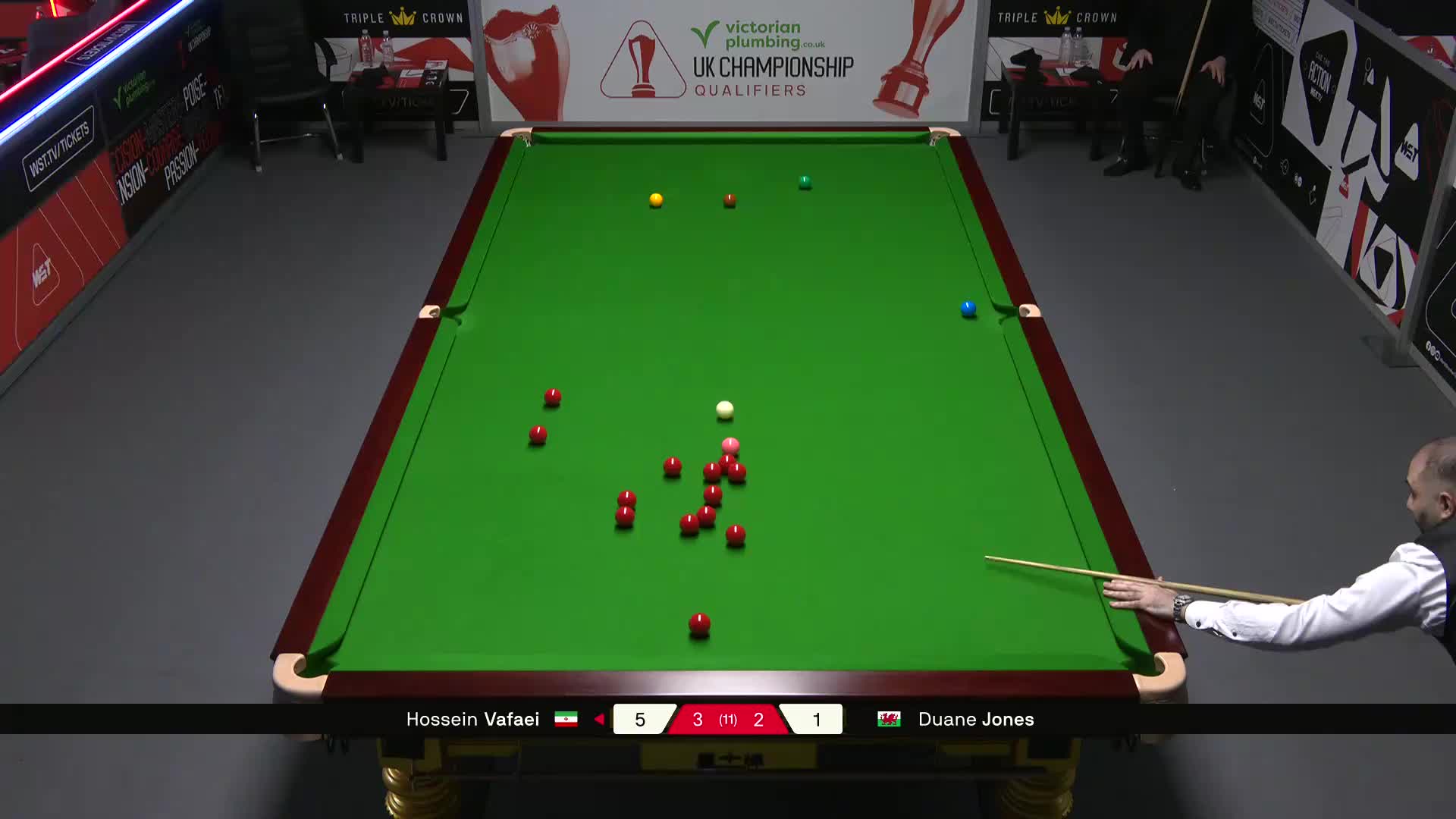 侯赛因·瓦菲VS杜恩·琼斯 2025斯诺克英国锦标赛资格赛 第六局