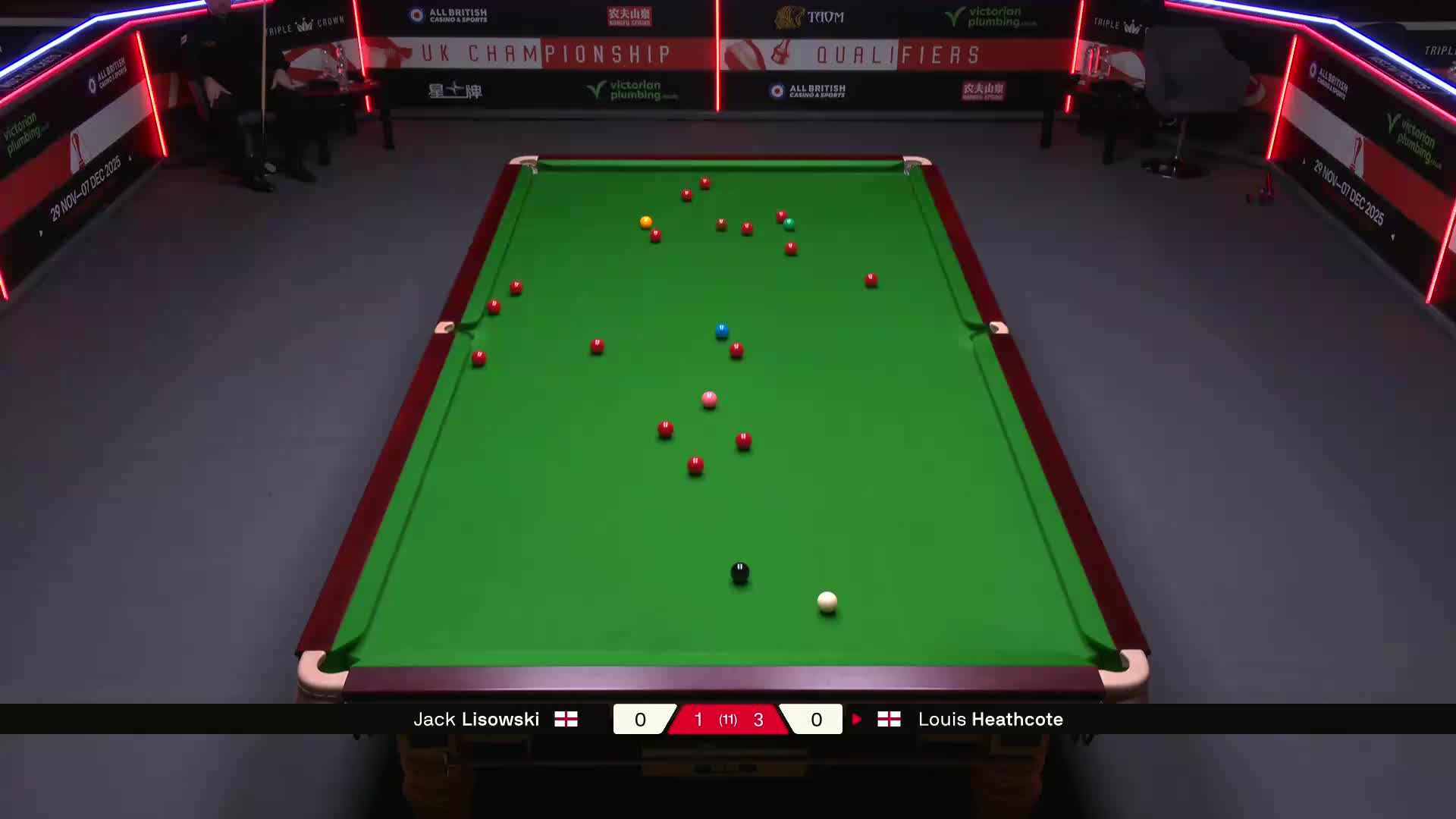 杰克·利索夫斯基VS路易斯·西斯考特 2025斯诺克英国锦标赛资格赛 第五局