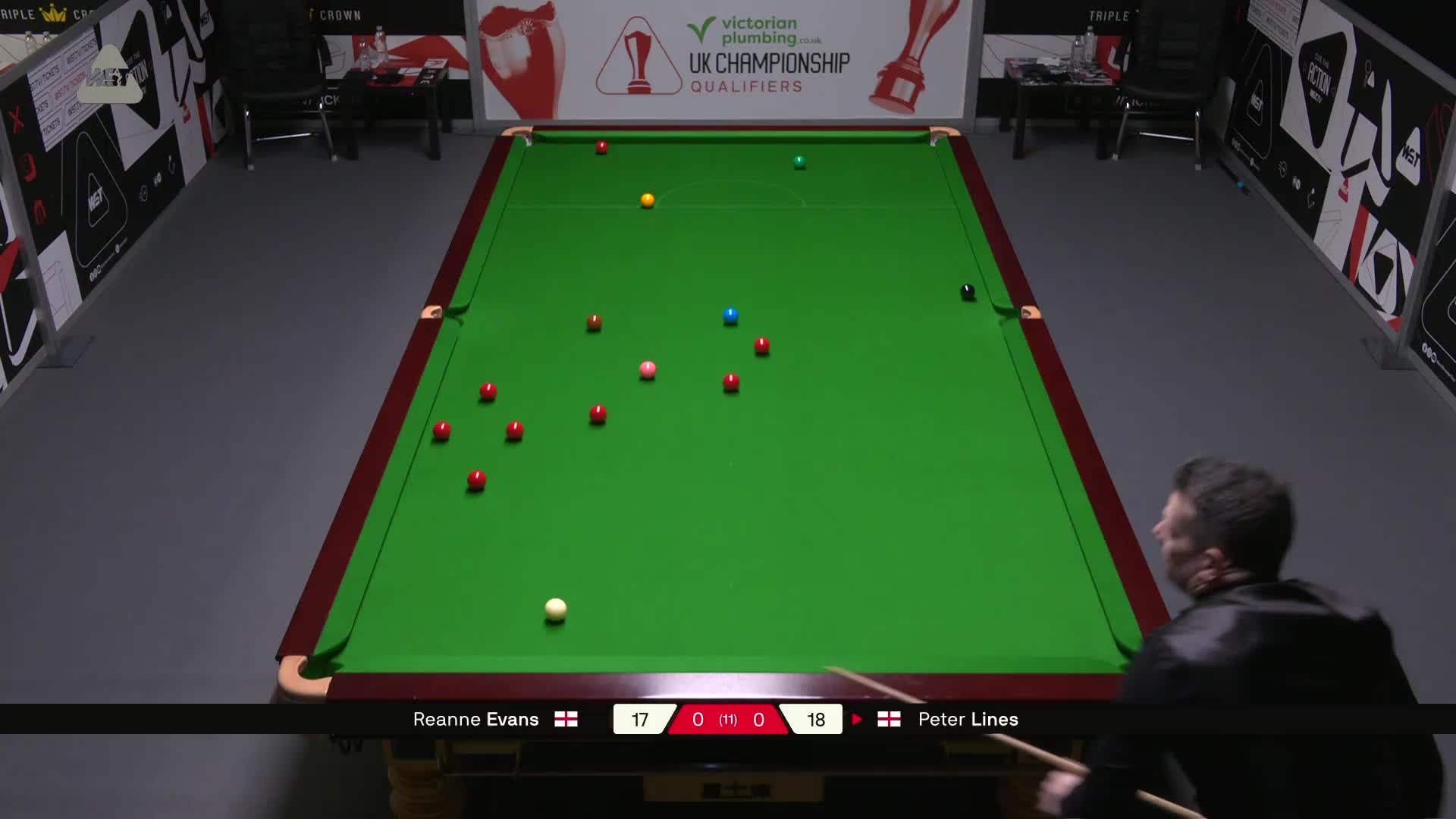 瑞安·埃文斯VS彼得·莱恩斯 2025斯诺克英锦赛资格赛 第一局