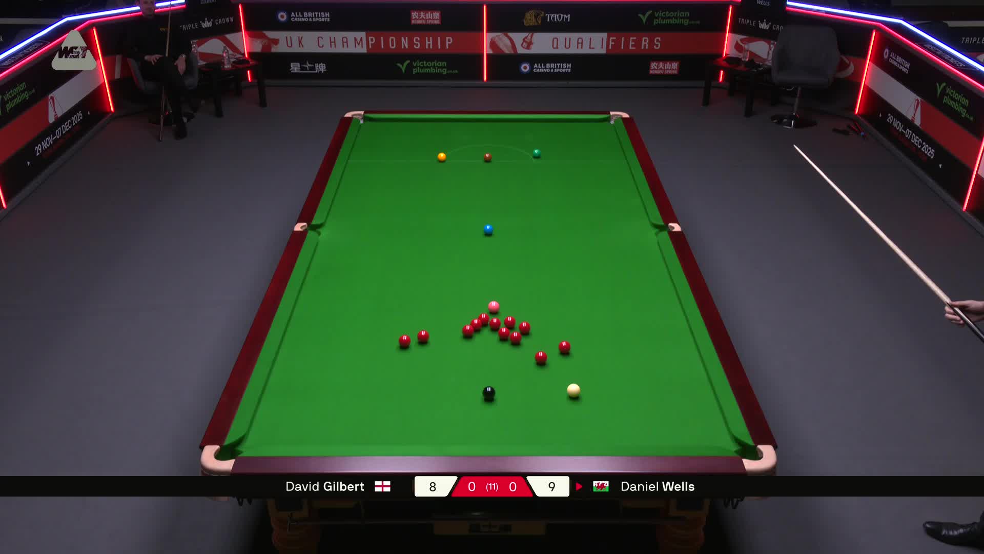 丹尼尔·威尔斯VS大卫·吉尔伯特 2025斯诺克英国锦标赛资格赛 第一局