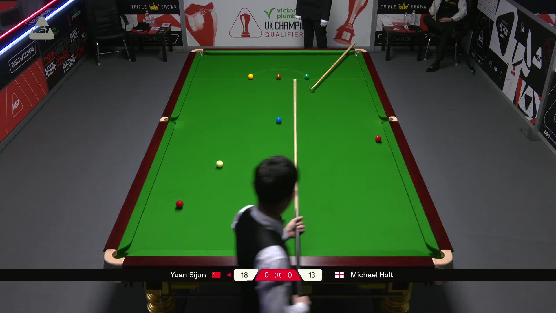 袁思俊VS迈克尔·霍尔特 2025斯诺克英国锦标赛资格赛 第一局
