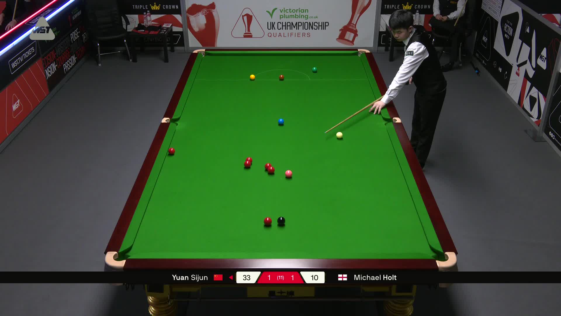 袁思俊VS迈克尔·霍尔特 2025斯诺克英国锦标赛资格赛 第三局