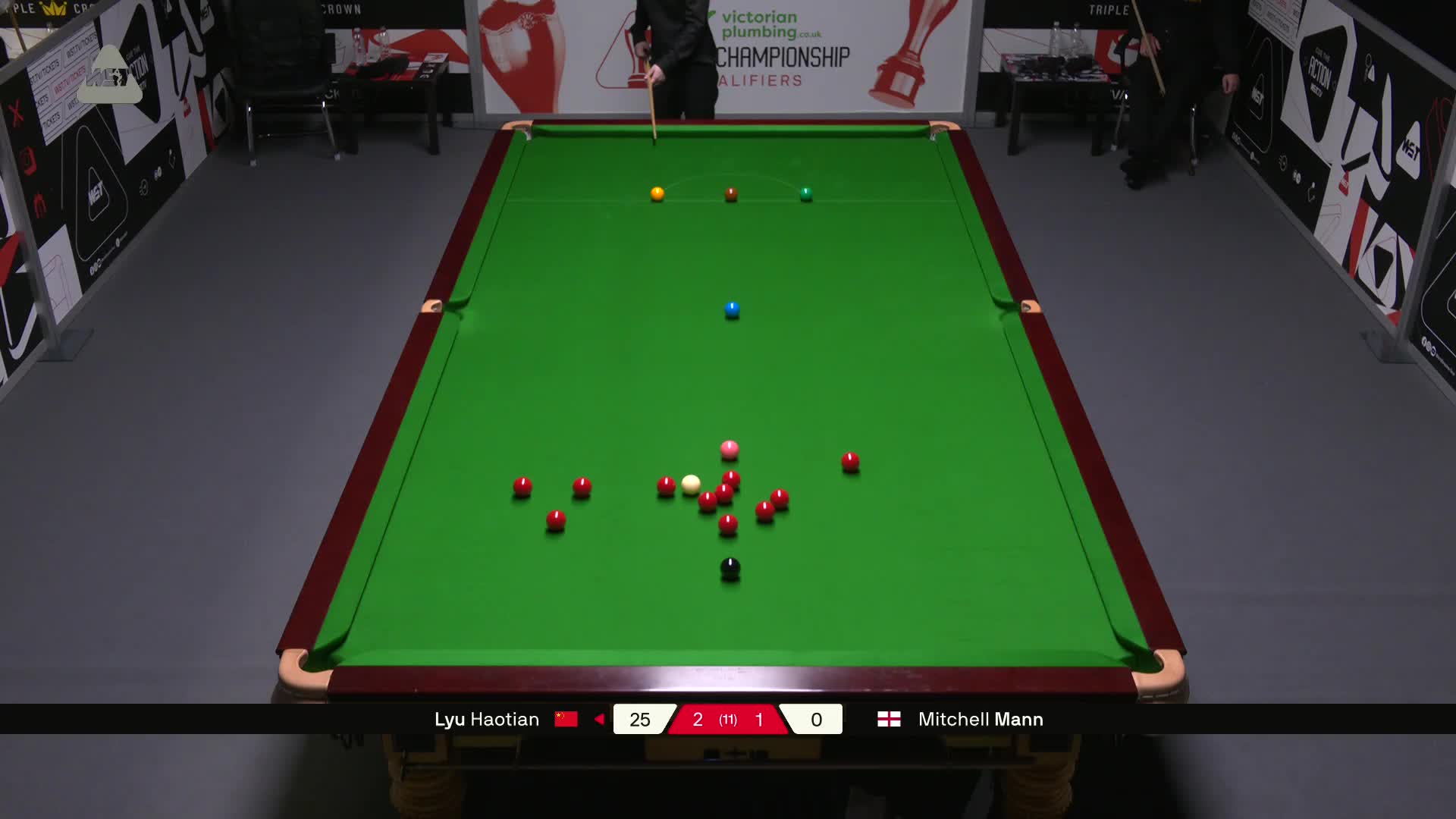 米切尔·曼恩VS吕昊天 2025斯诺克英国锦标赛资格赛 第四局