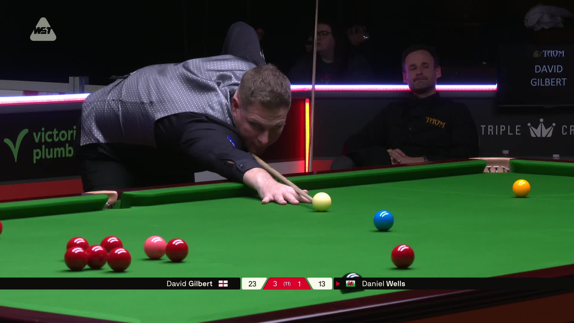 丹尼尔·威尔斯VS大卫·吉尔伯特 2025斯诺克英国锦标赛资格赛 第五局