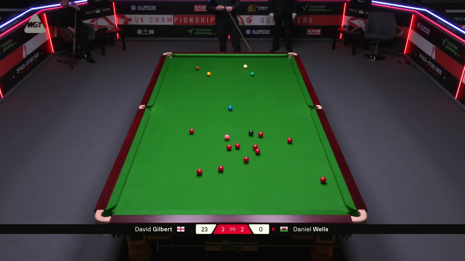 丹尼尔·威尔斯VS大卫·吉尔伯特 2025斯诺克英国锦标赛资格赛 第六局