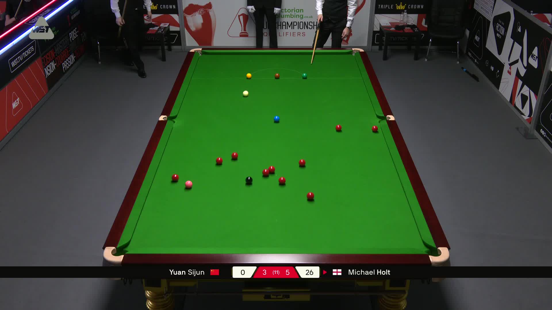 袁思俊VS迈克尔·霍尔特 2025斯诺克英国锦标赛资格赛 第九局