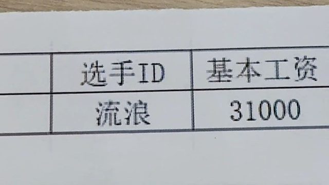 王者荣耀职业选手的工资条