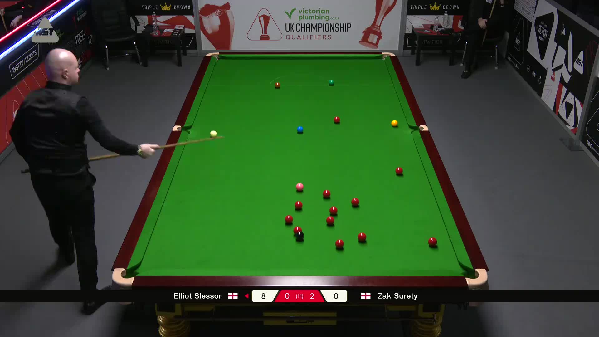 艾利奥特·斯莱瑟VS扎克·苏尔蒂 2025斯诺克英国锦标赛资格赛 第三局