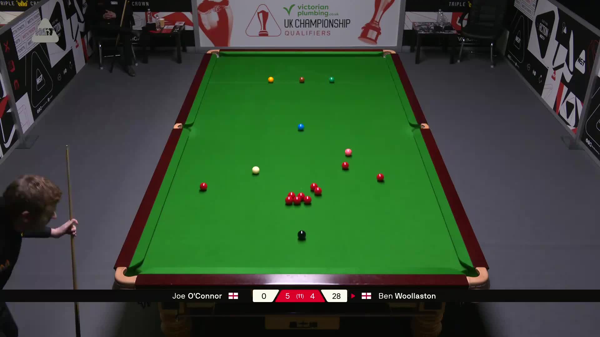 乔·奥康纳VS本·沃拉斯顿 2025斯诺克英国锦标赛资格赛 第十局