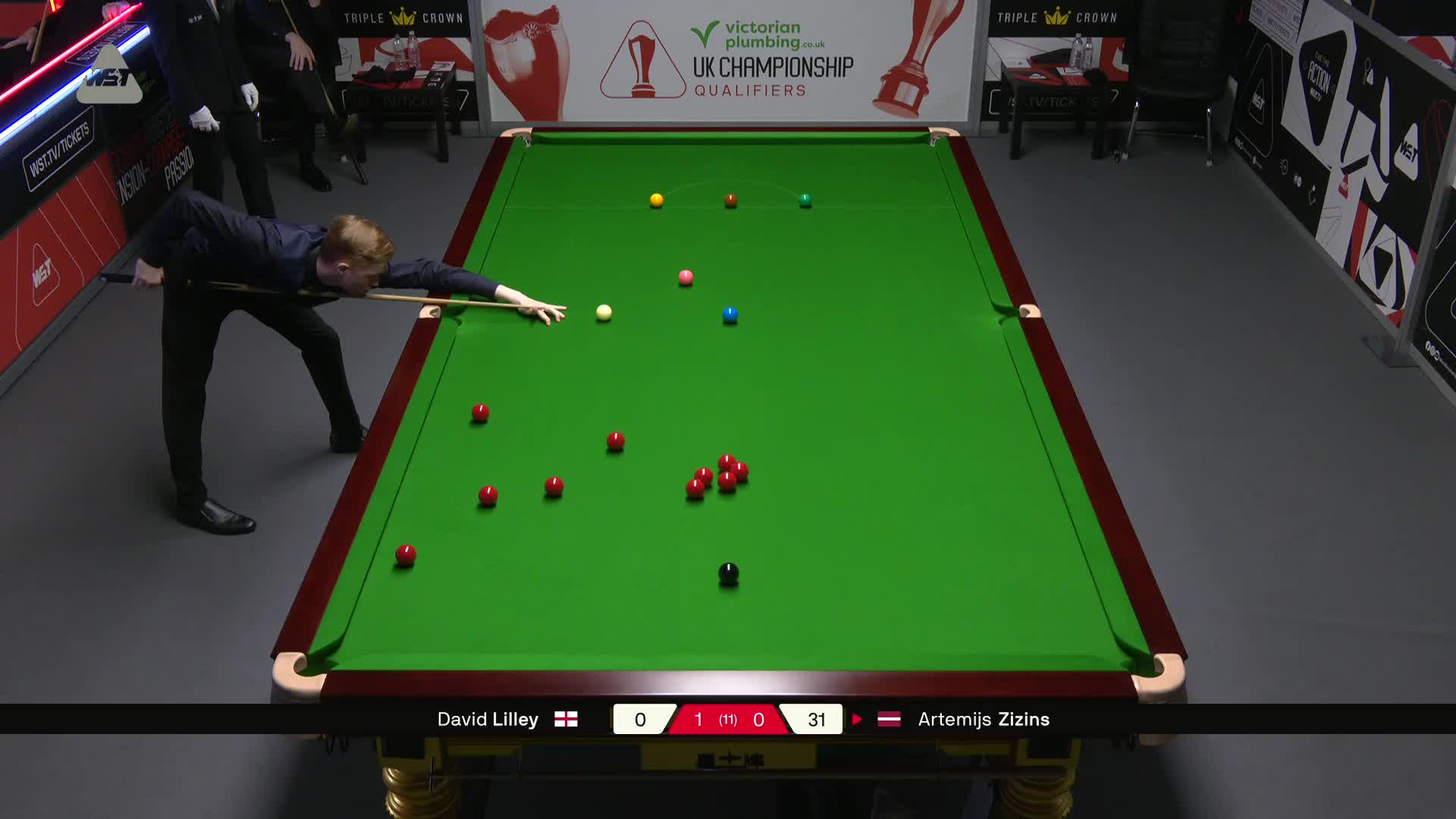 阿特米吉斯·齐津斯VS大卫·利利 2025斯诺克英国锦标赛资格赛 第二局
