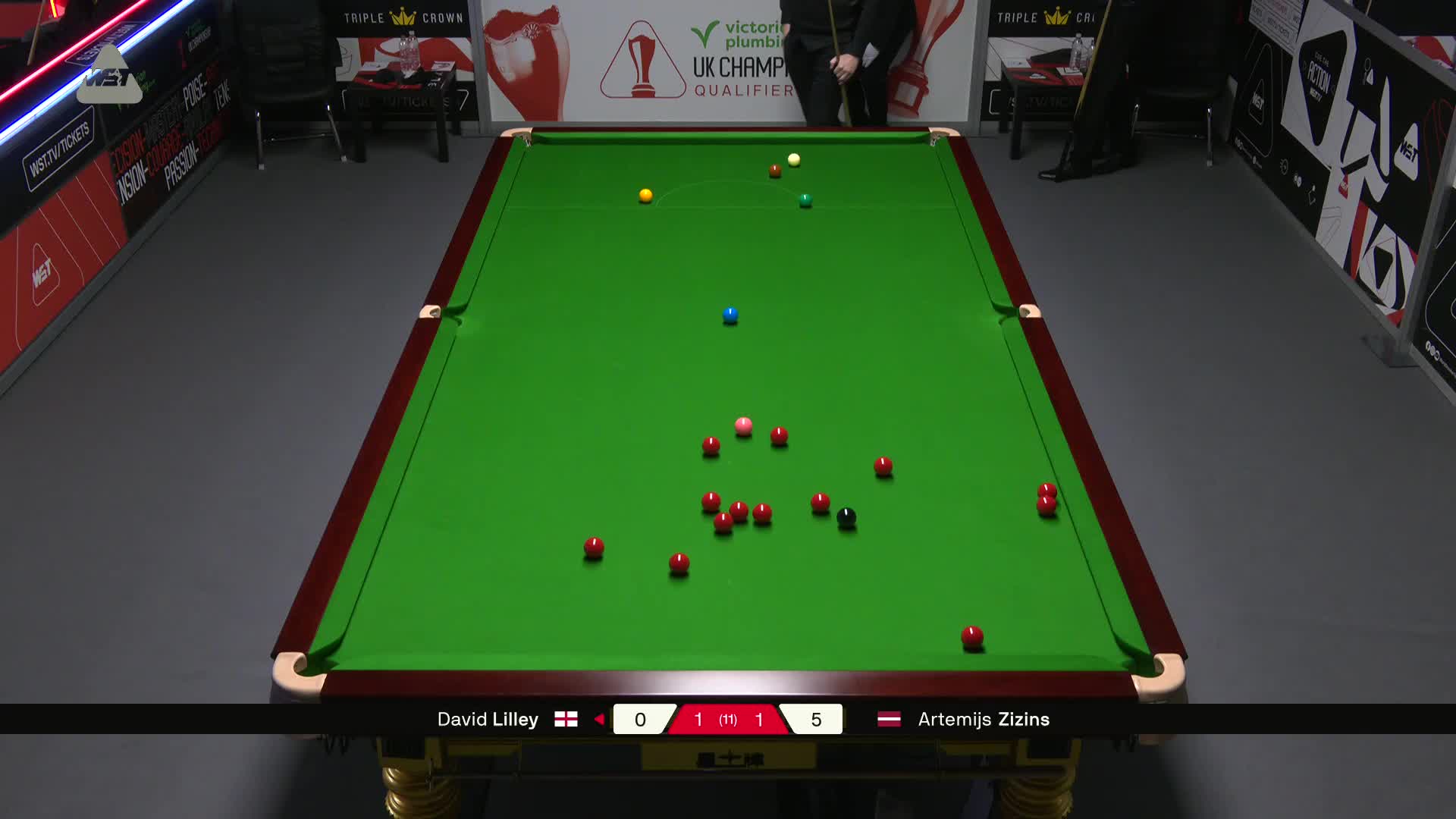 阿特米吉斯·齐津斯VS大卫·利利 2025斯诺克英国锦标赛资格赛 第三局