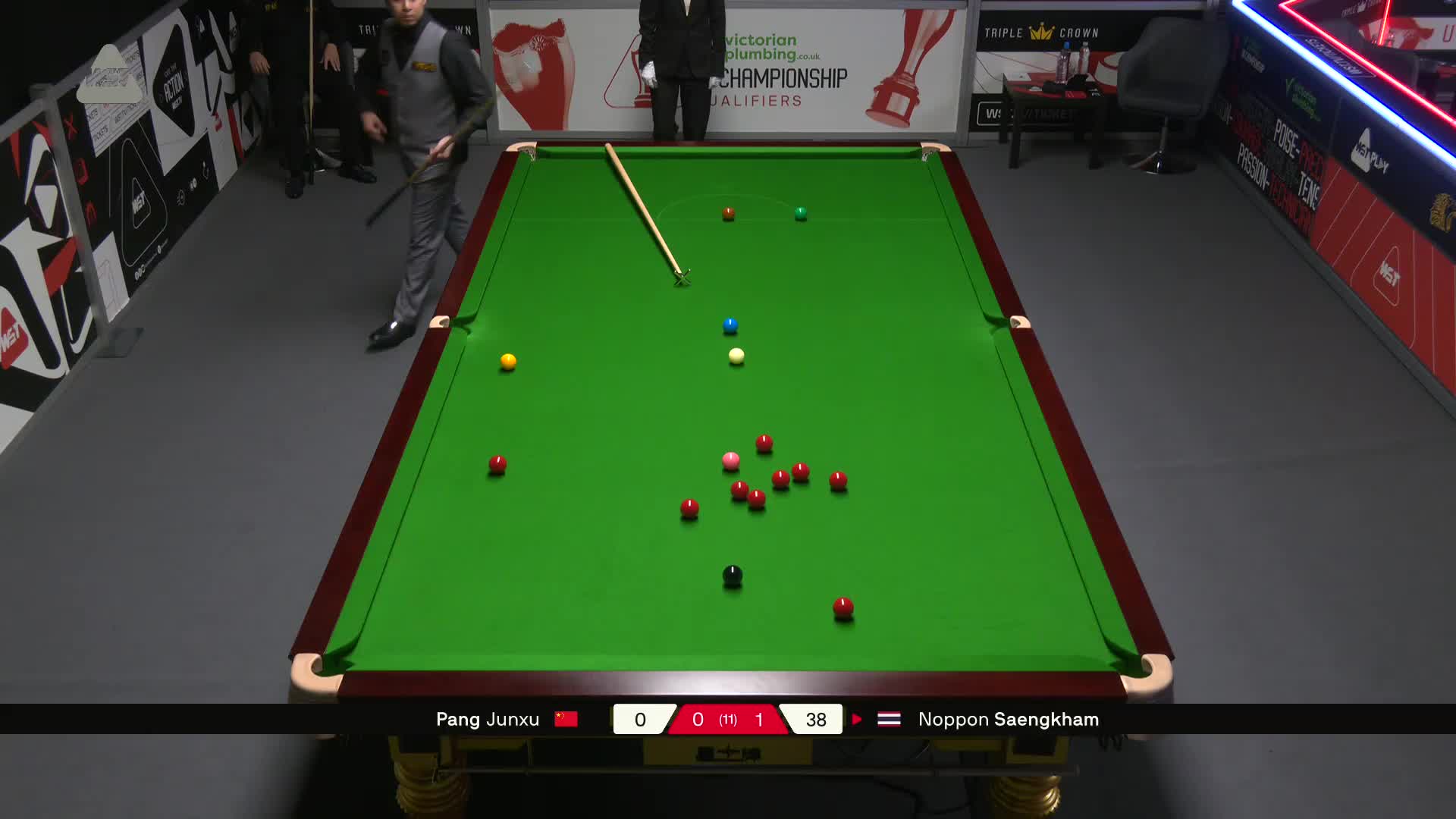 庞俊旭VS诺鹏·桑坎姆 2025斯诺克英国锦标赛资格赛 第二局