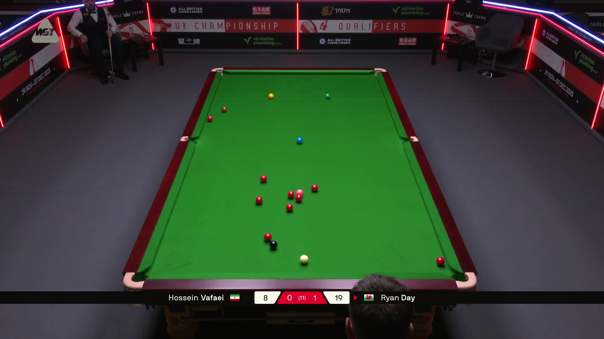 瑞恩·戴VS侯赛因·瓦菲 2025斯诺克英国锦标赛资格赛 第二局