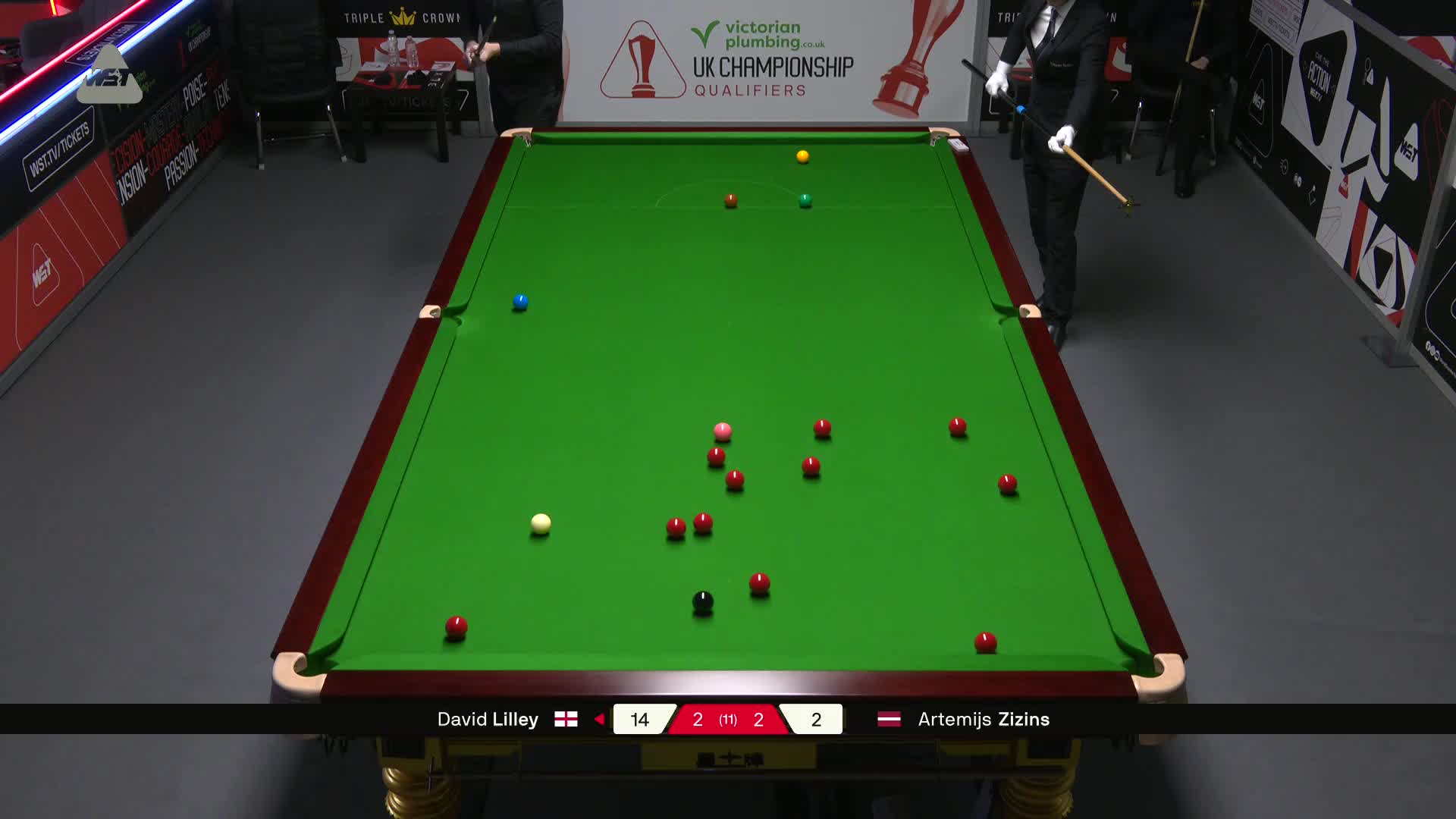 阿特米吉斯·齐津斯VS大卫·利利 2025斯诺克英国锦标赛资格赛 第五局