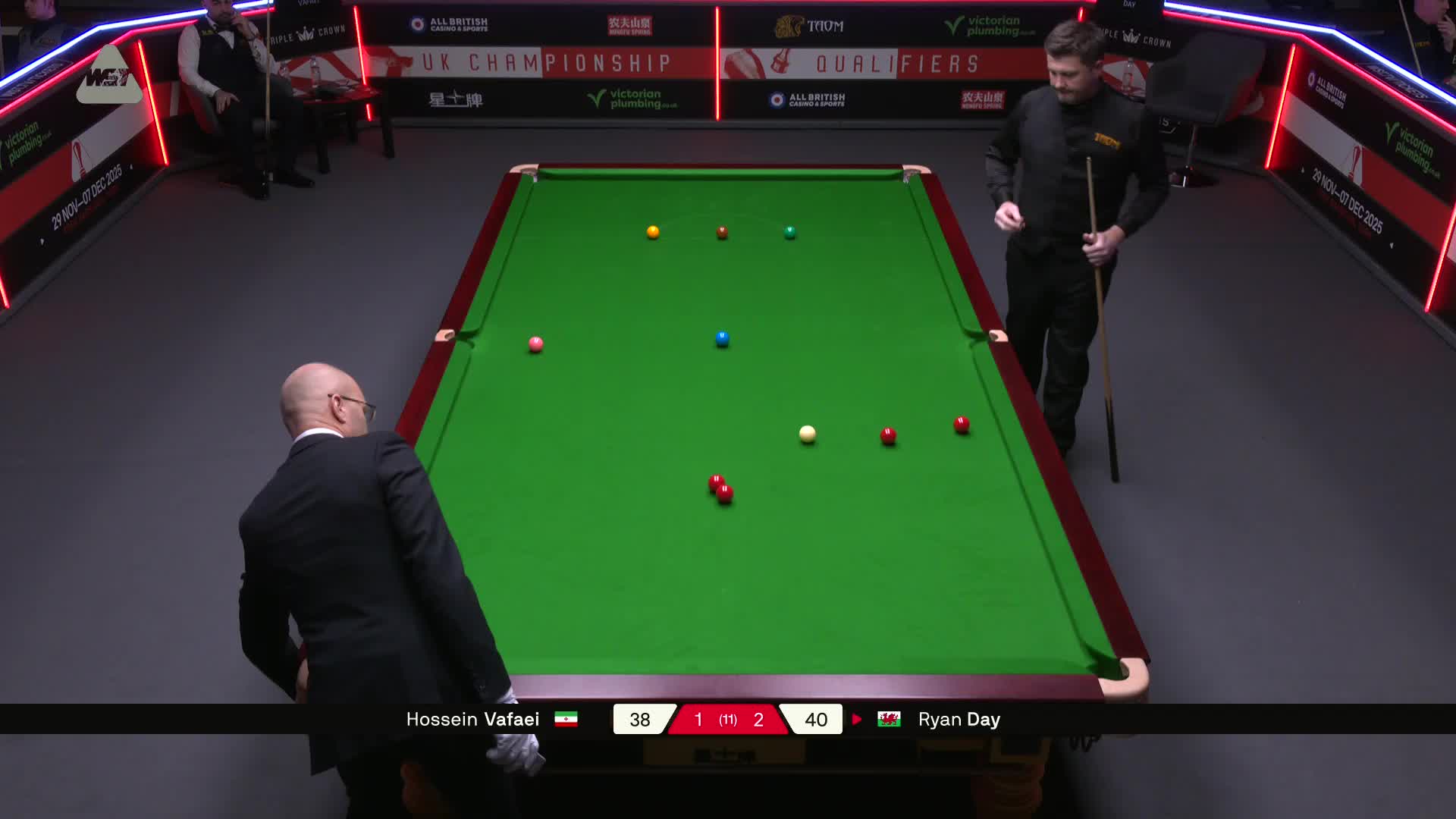 瑞恩·戴VS侯赛因·瓦菲 2025斯诺克英国锦标赛资格赛 第四局