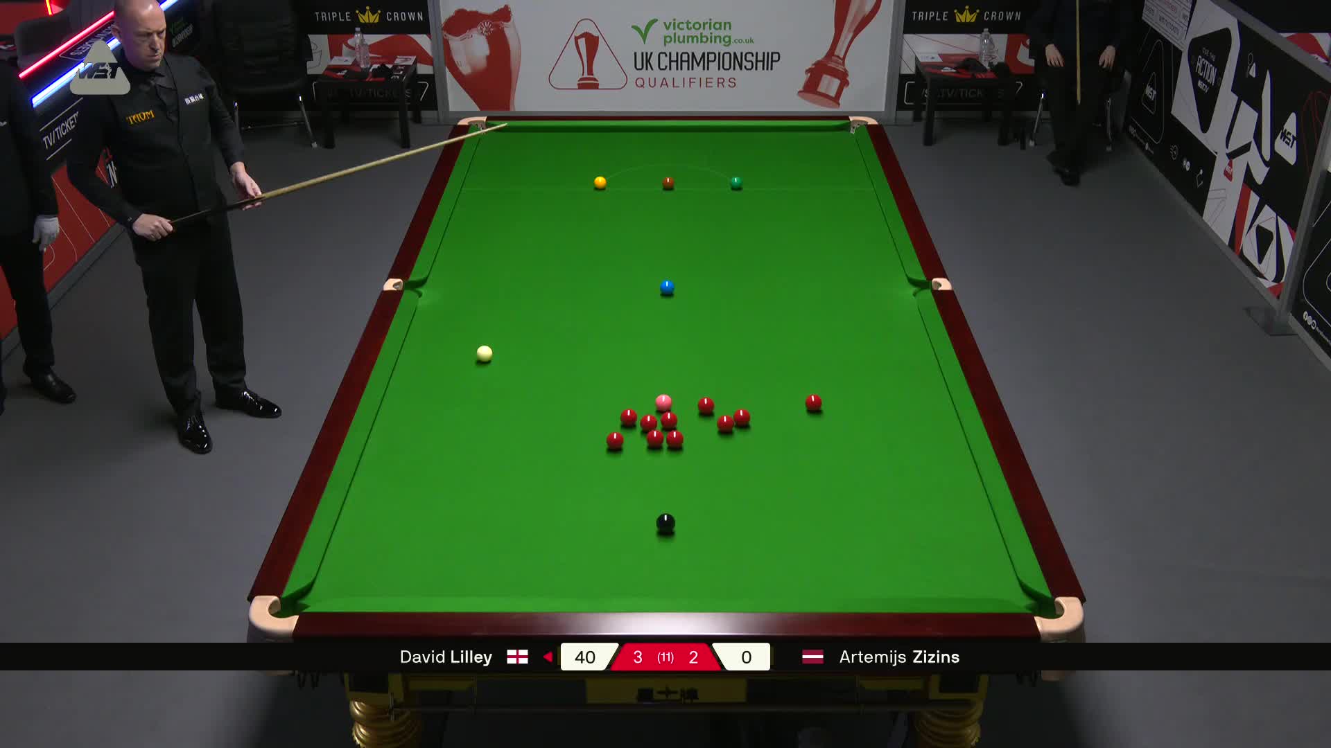 阿特米吉斯·齐津斯VS大卫·利利 2025斯诺克英国锦标赛资格赛 第六局