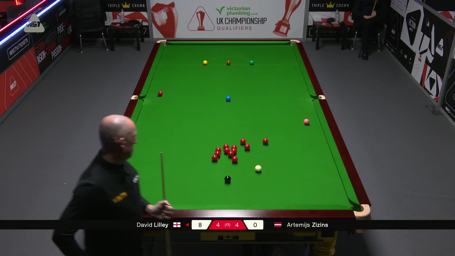 阿特米吉斯·齐津斯VS大卫·利利 2025斯诺克英国锦标赛资格赛 第九局