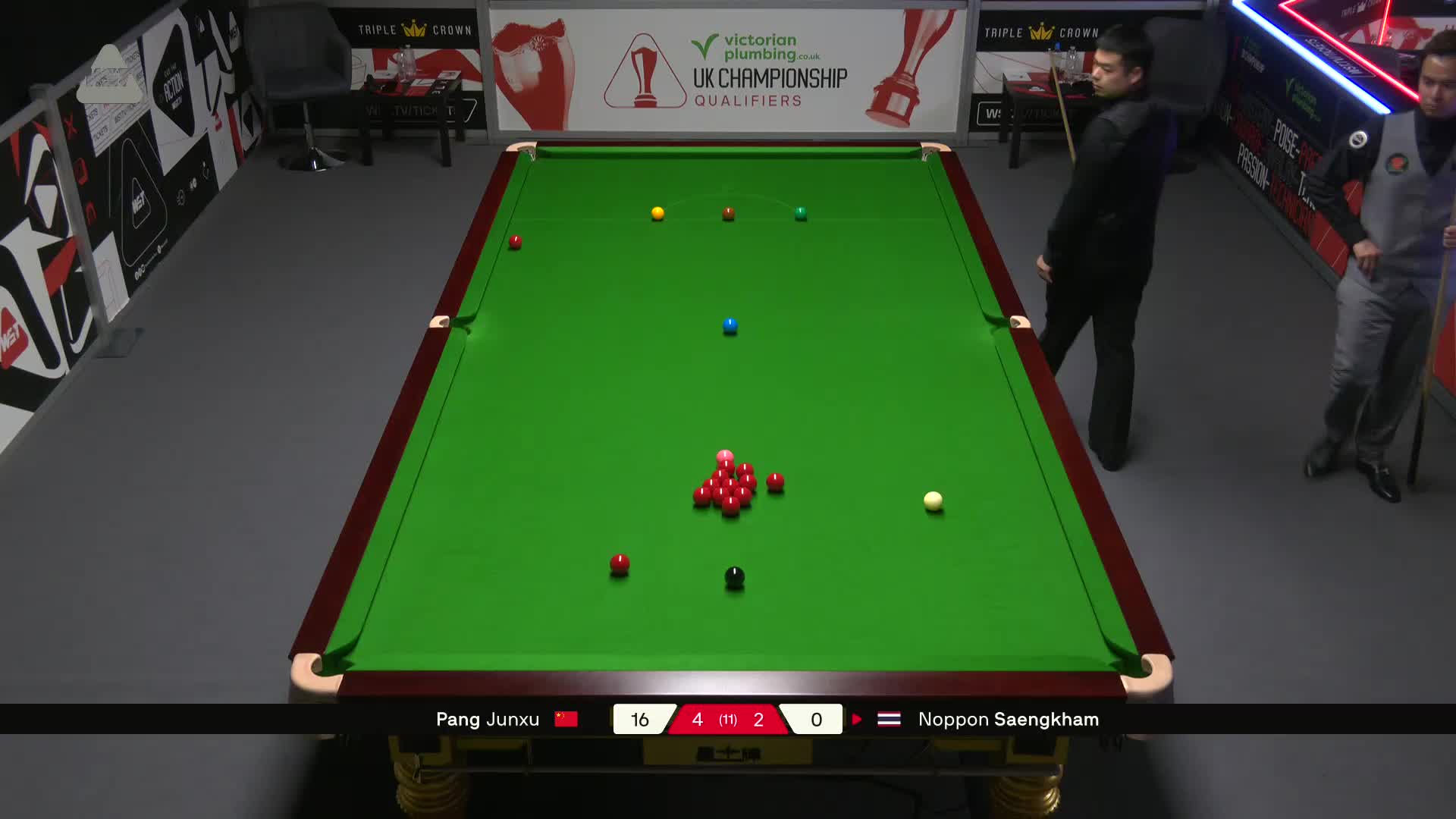庞俊旭VS诺鹏·桑坎姆 2025斯诺克英国锦标赛资格赛 第七局