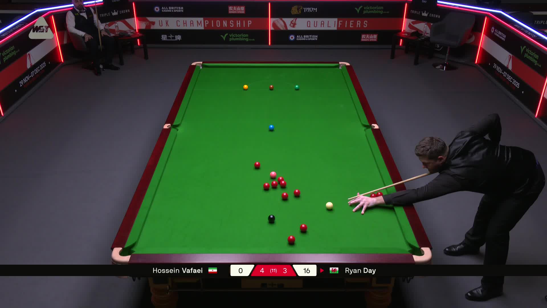 恩·戴VS侯赛因·瓦菲 2025斯诺克英国锦标赛资格赛 第八局