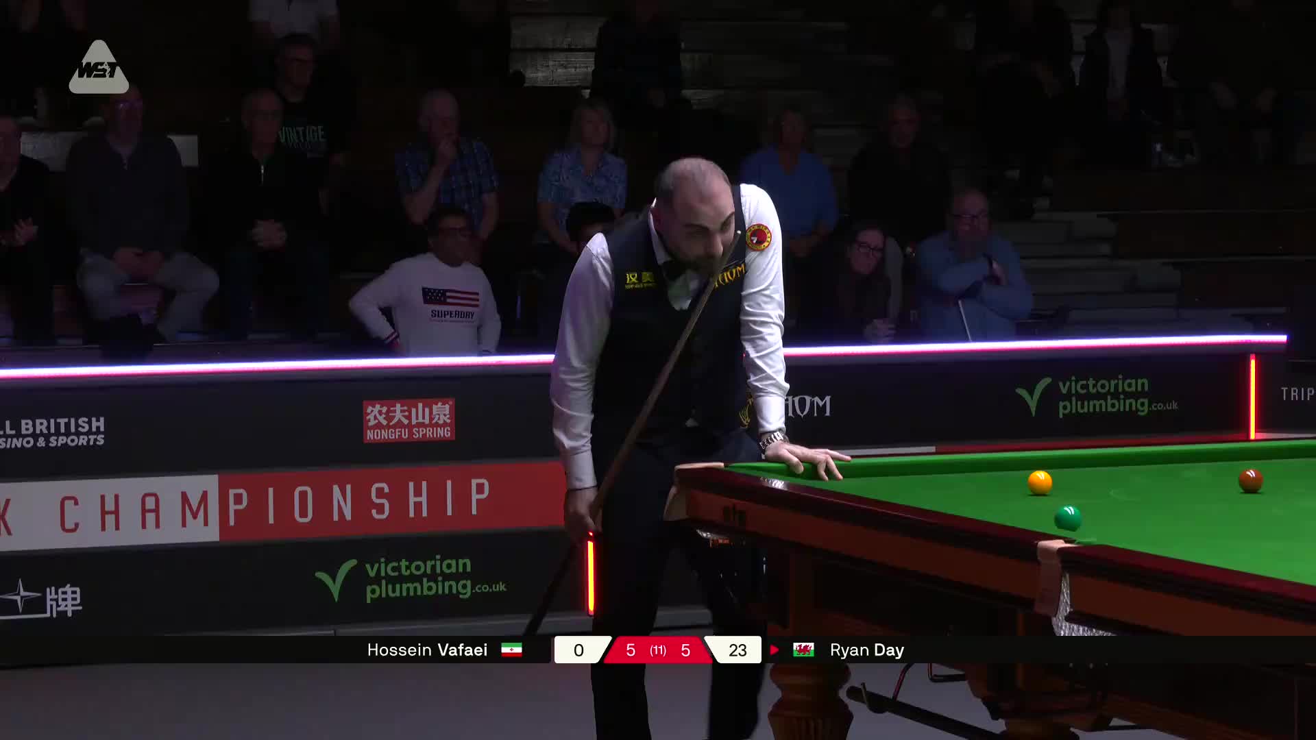 恩·戴VS侯赛因·瓦菲 2025斯诺克英国锦标赛资格赛 第十一局