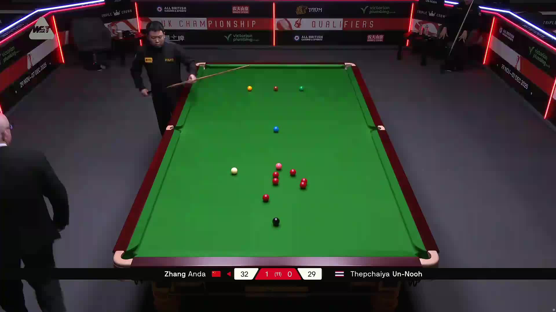 张安达VS塔猜亚·乌诺 2025斯诺克英国锦标赛资格赛 第二局