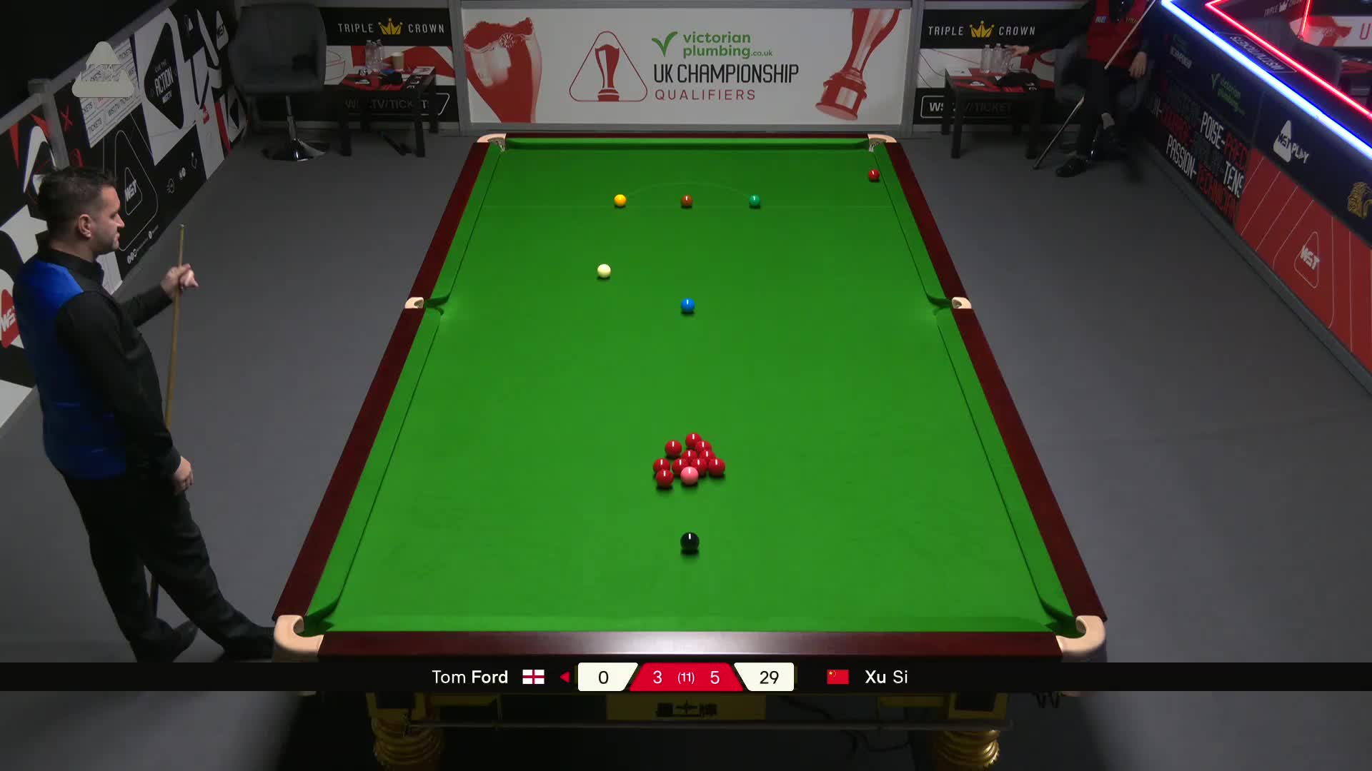 汤姆·福德VS徐思 2025斯诺克英国锦标赛资格赛 第九局