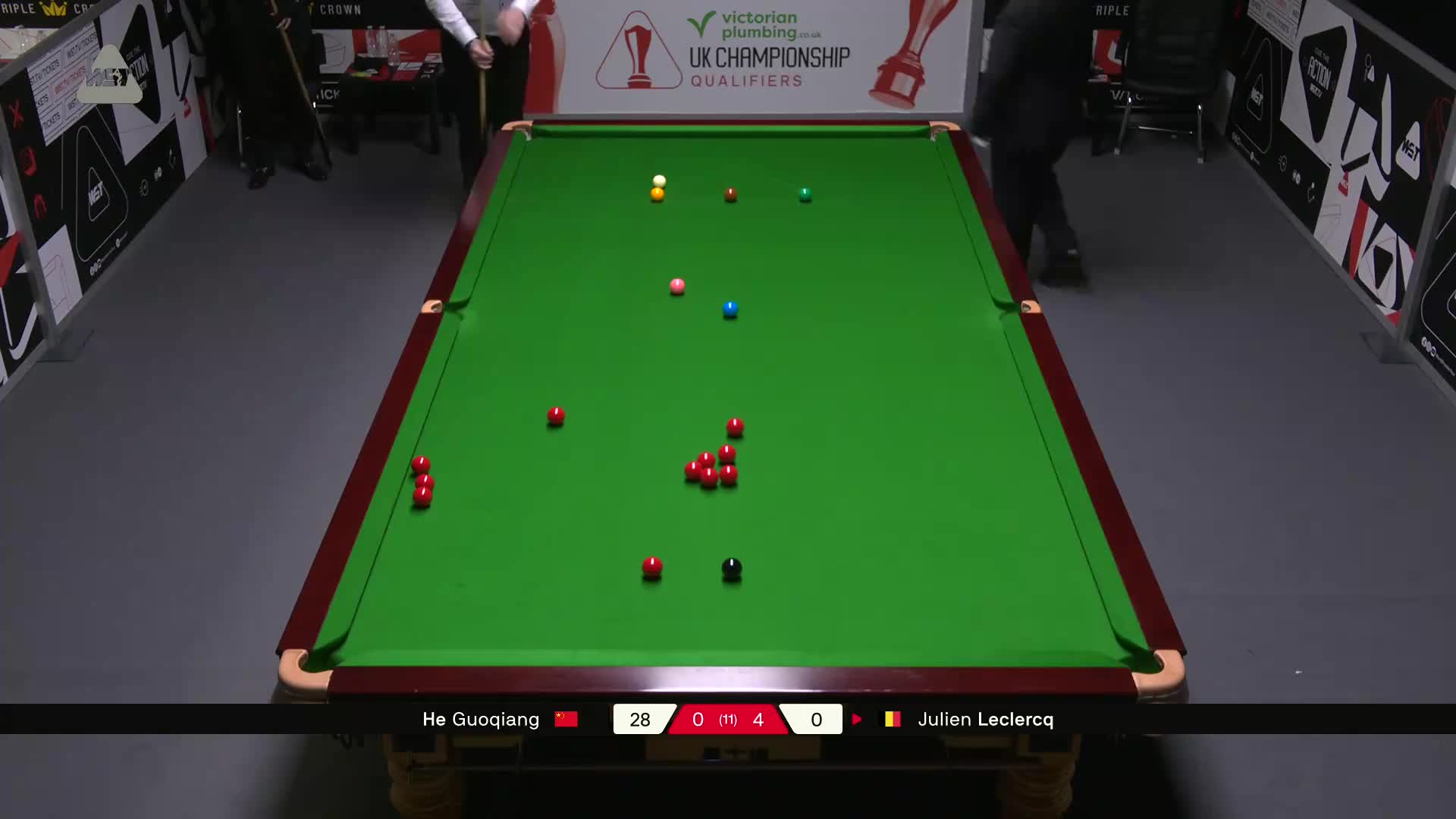 贺国强VS朱利安·勒克莱尔 2025斯诺克英国锦标赛资格赛 第五局