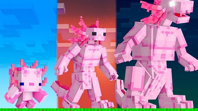 开局是只迷你蝾螈 靠吃小鱼越来越大！还能使用技能 我的世界