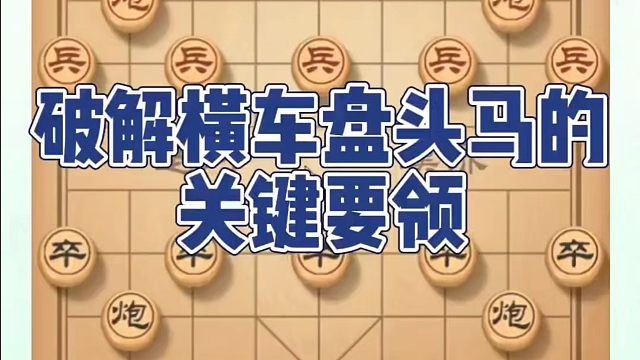 象棋布局一点通全套课程，破解横车盘头马的关键要领，如何快速提升象棋水平系统学棋？如何学习象棋布局、中
