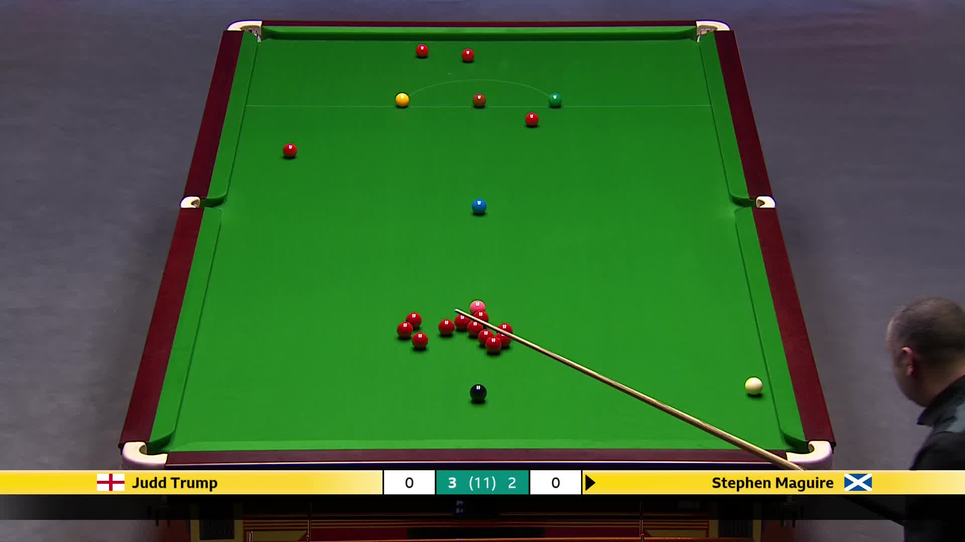 贾德·特鲁姆普VS斯蒂芬·马奎尔 2025斯诺克英国锦标赛正赛 第六局